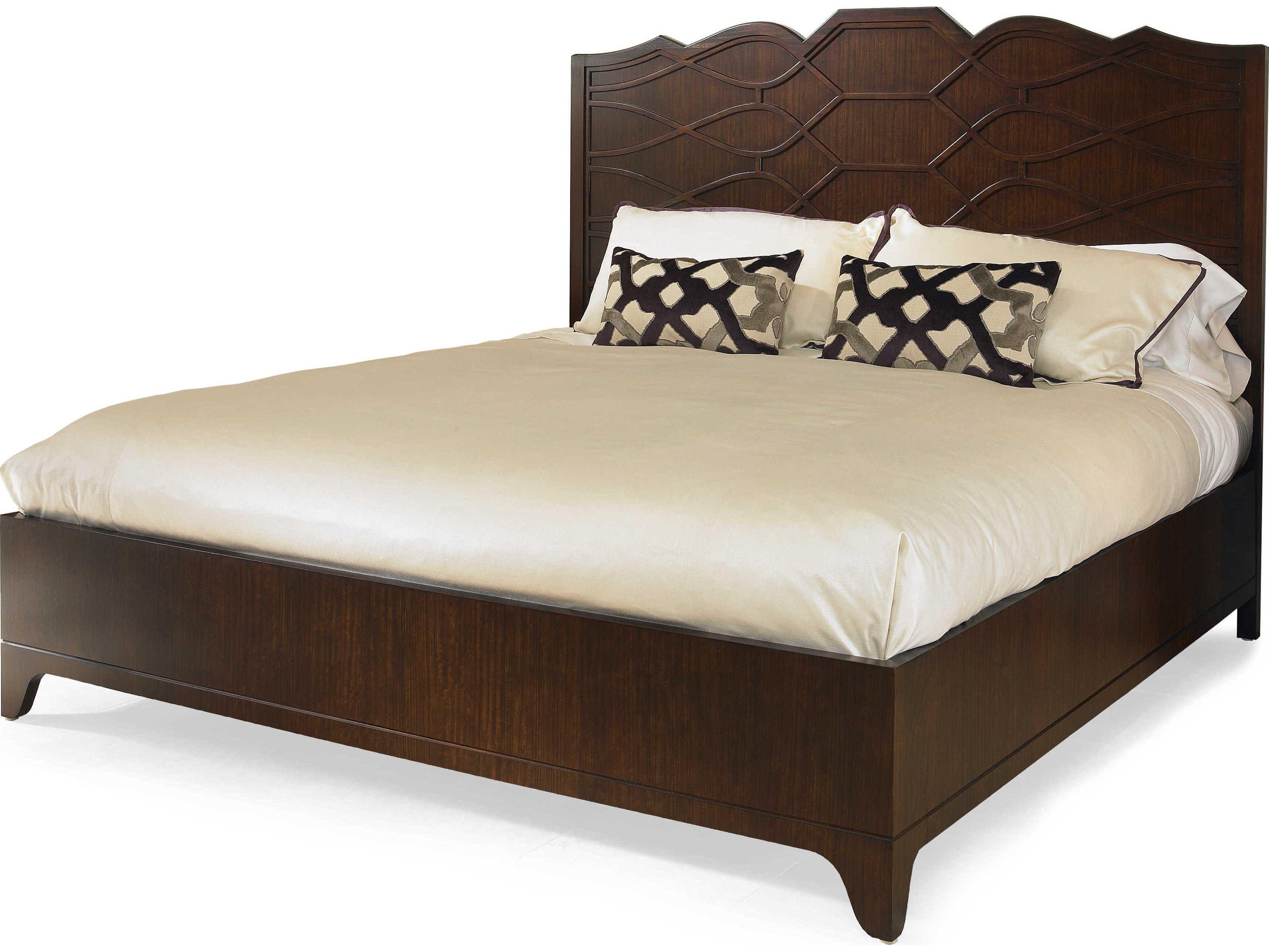 Century Furniture Paragon Club Brown Mahogany Wood King Platform Bed