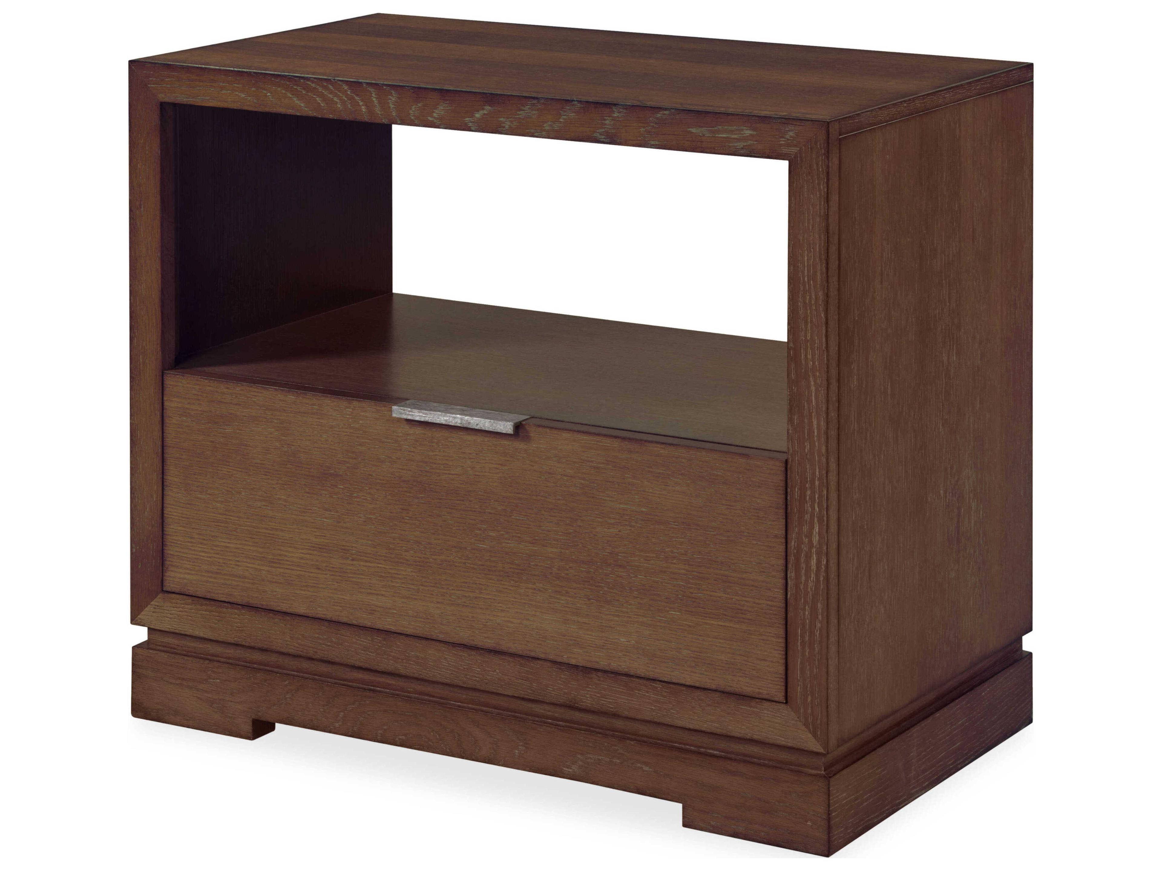 Century Furniture Mesa 1-Drawer Brown Oak Wood Nightstand