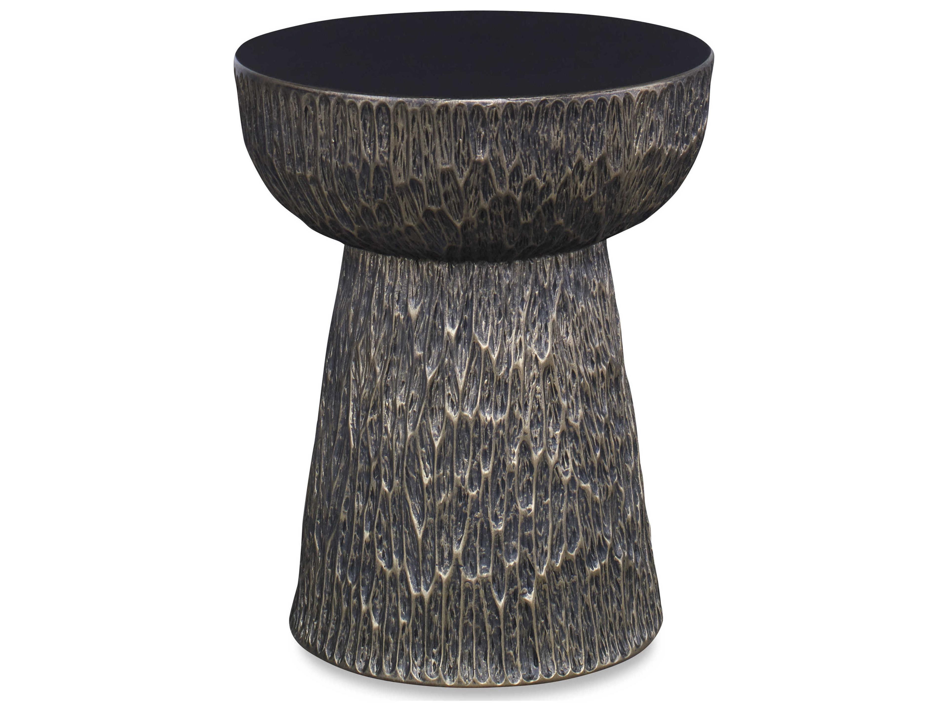 Century Furniture Mesa Round Resin Bronze End Table