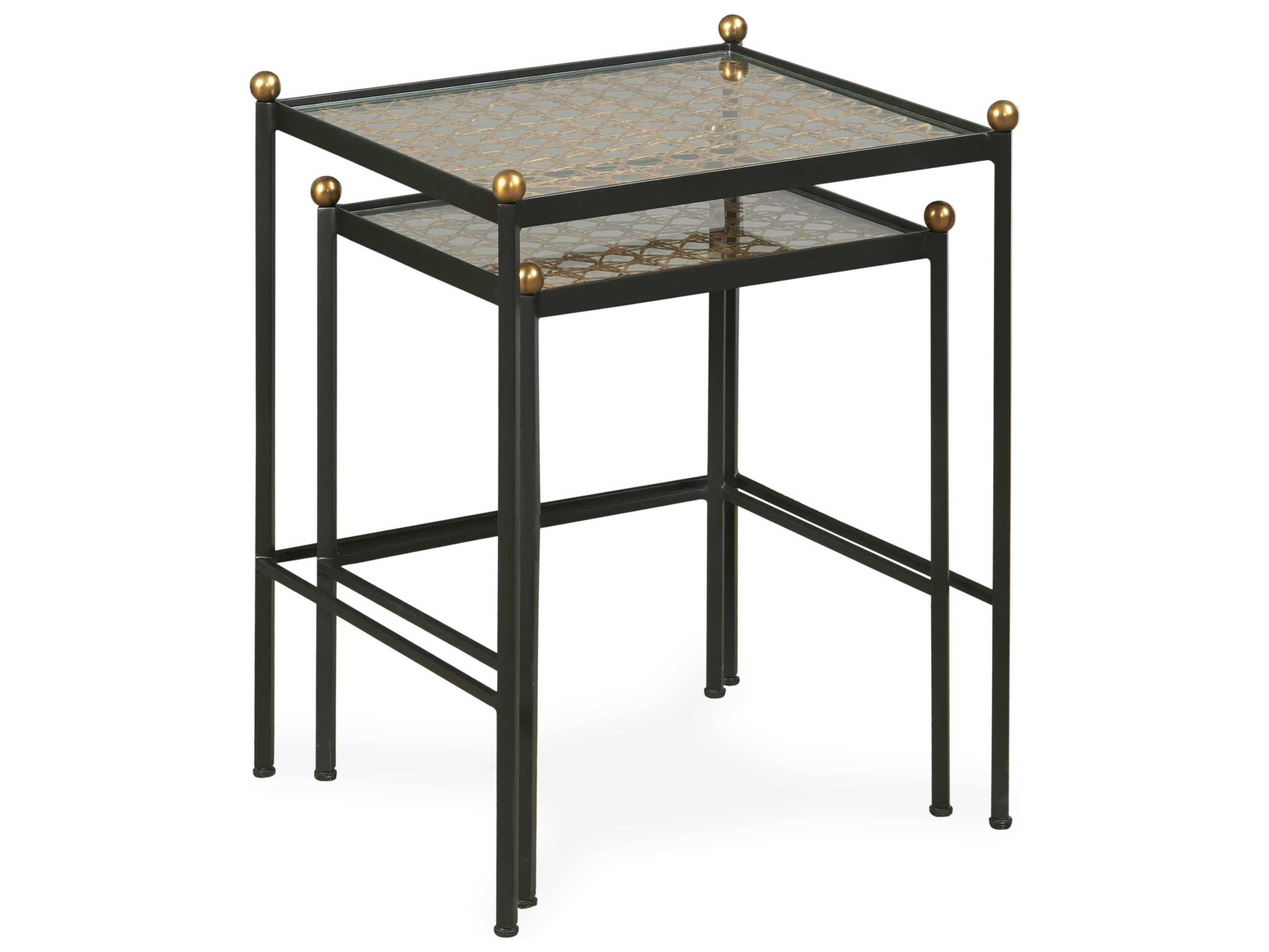 Century Furniture Thomas Obrien Rectangular Glass Rustic Black End Table