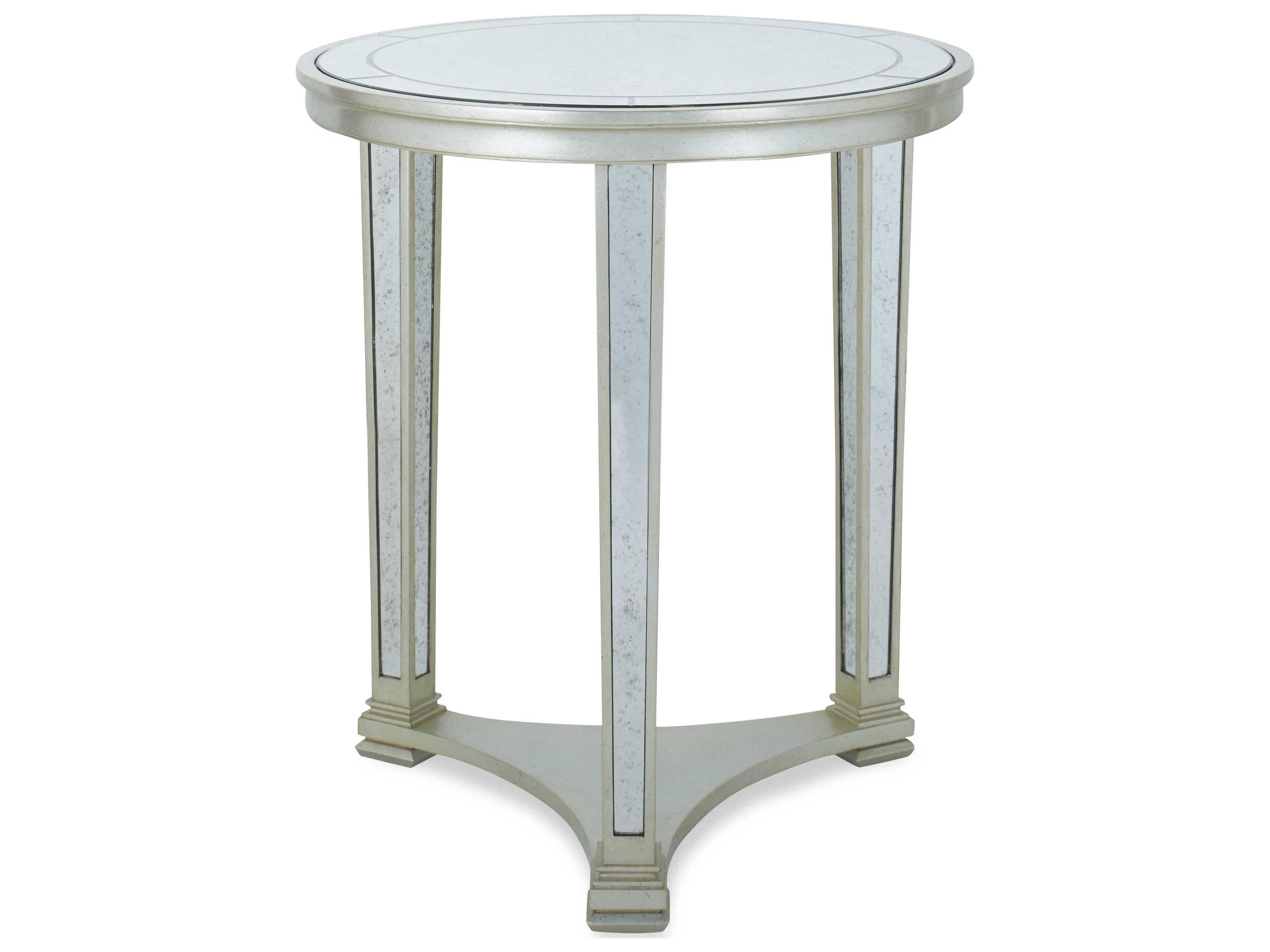 Century Furniture Thomas Obrien Round Antique Mirror Palais Silver End Table