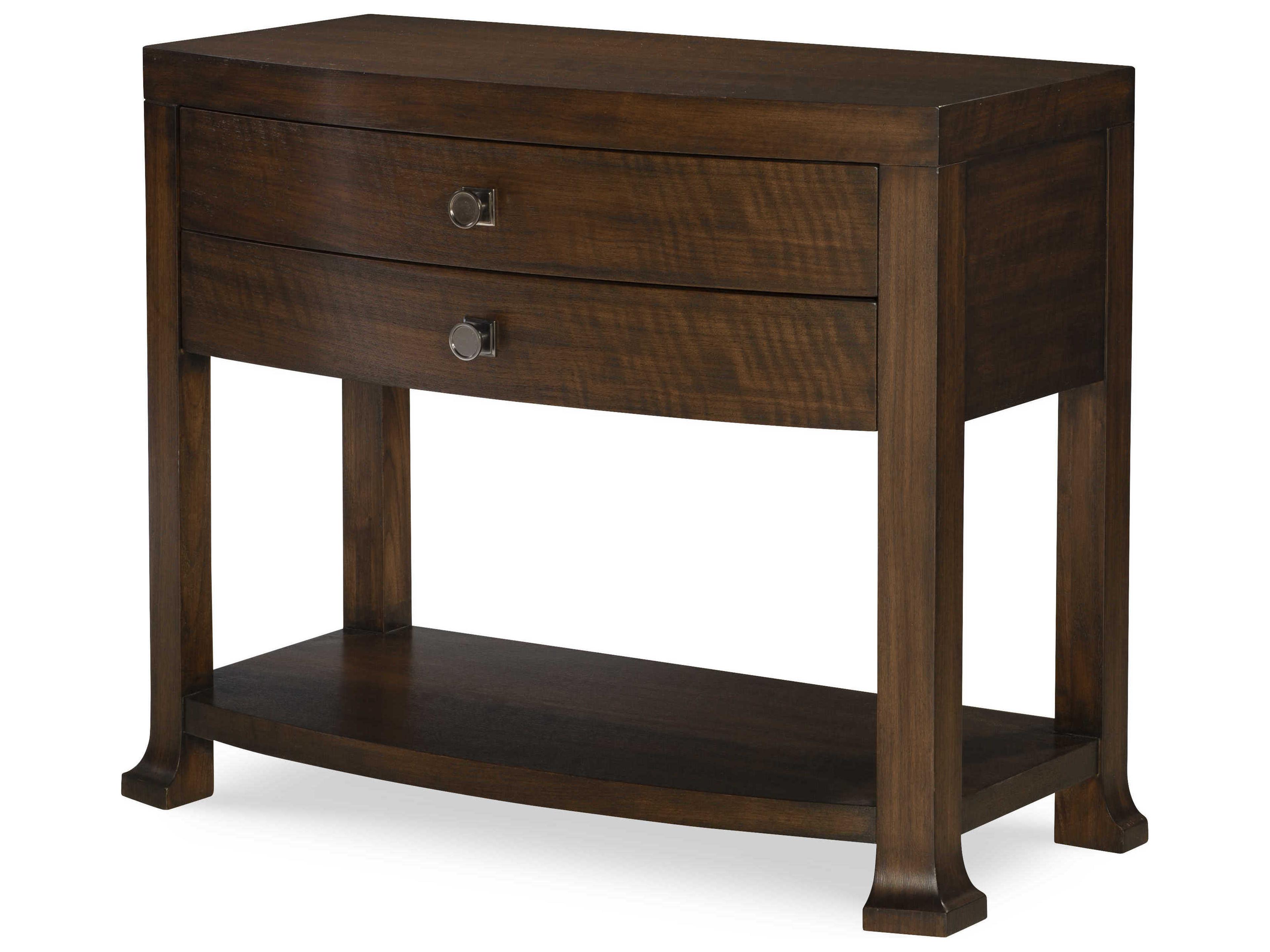 Century Furniture Citation Cline Bowfront 2-Drawers Brown Walnut Wood Nightstand