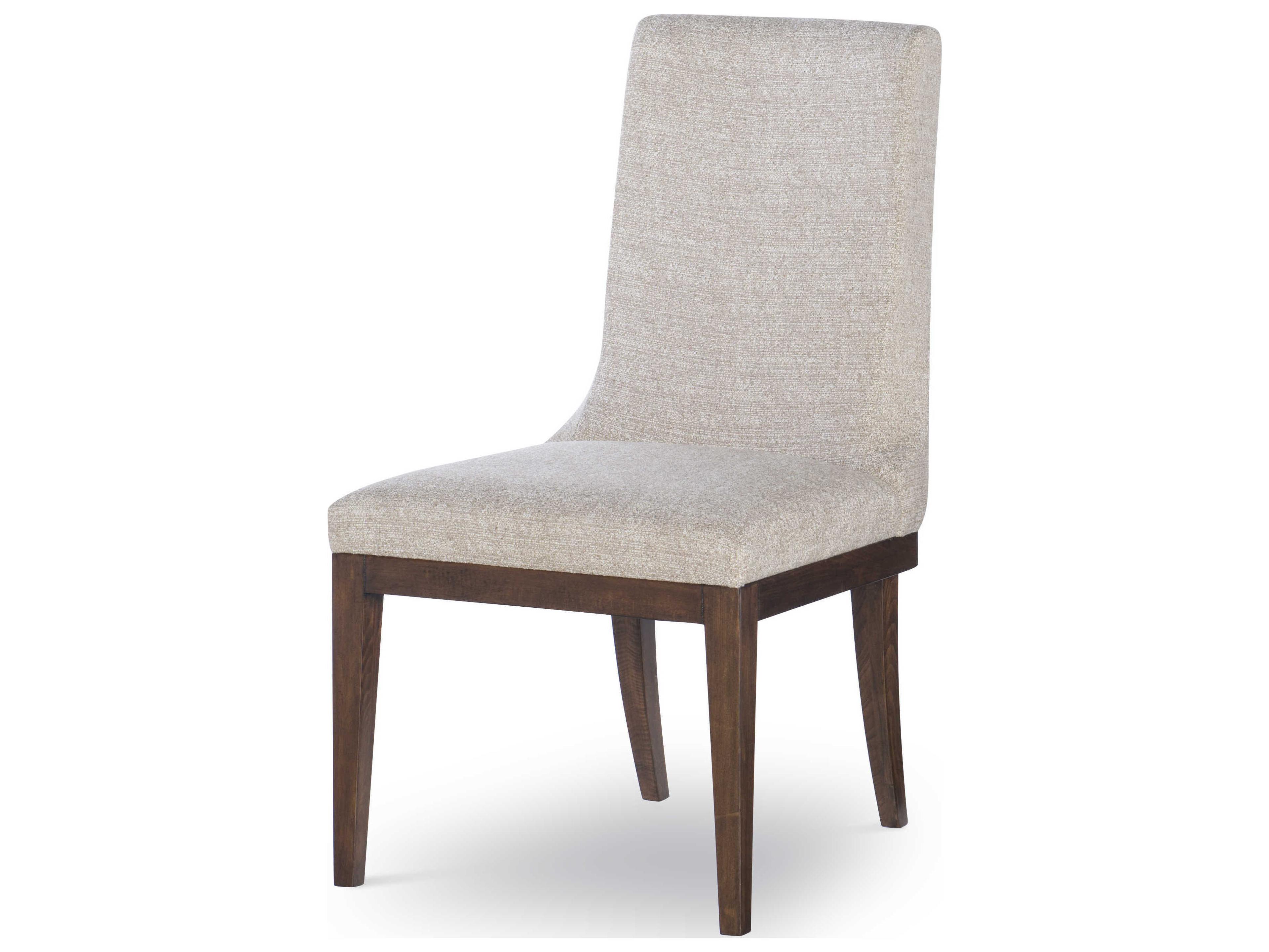Century Furniture Citation Marten Walnut Wood Beige Upholstered Side Dining Chair