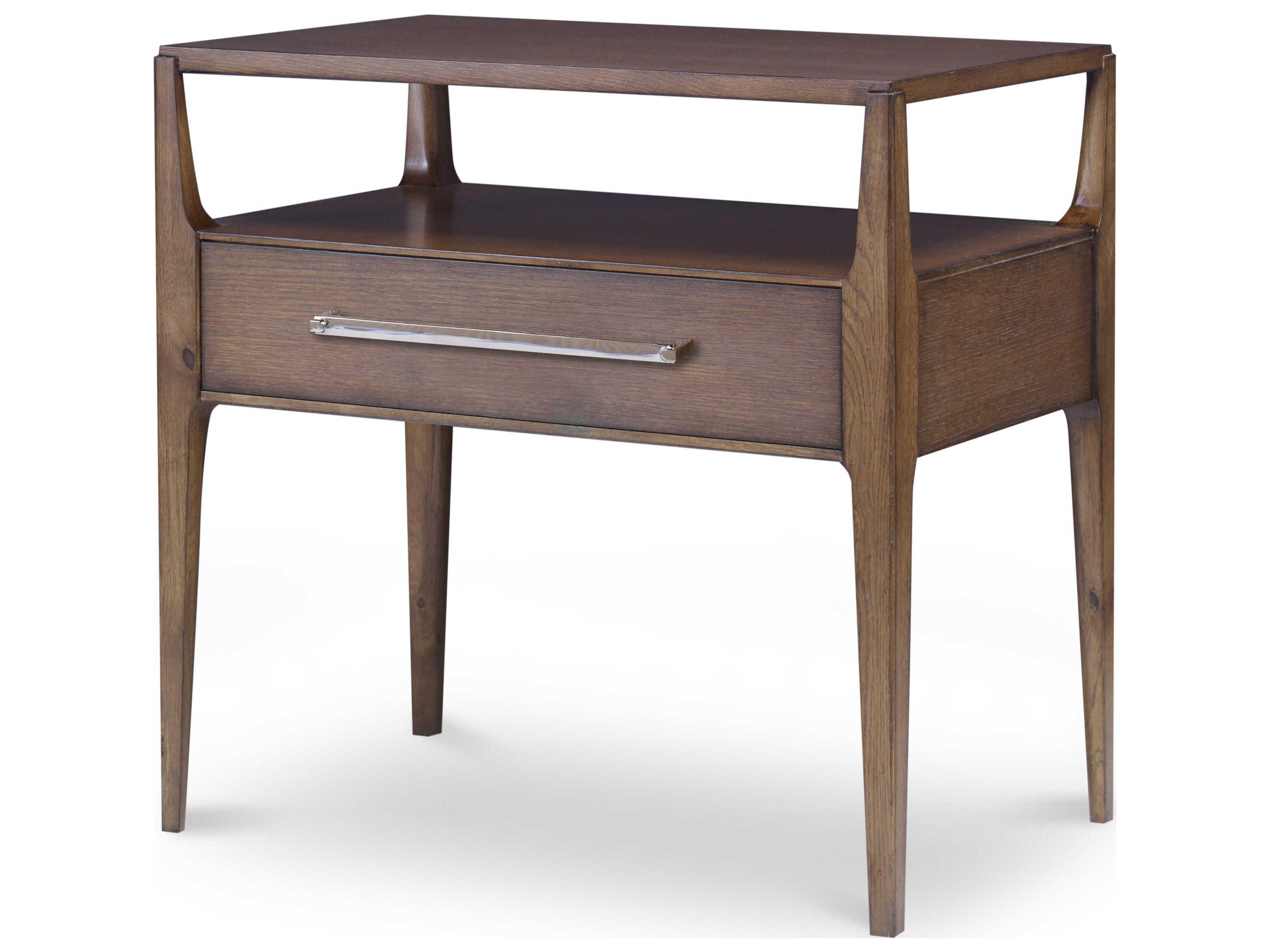 Century Furniture Bowery Place 1-Drawer Brown Oak Wood Nightstand