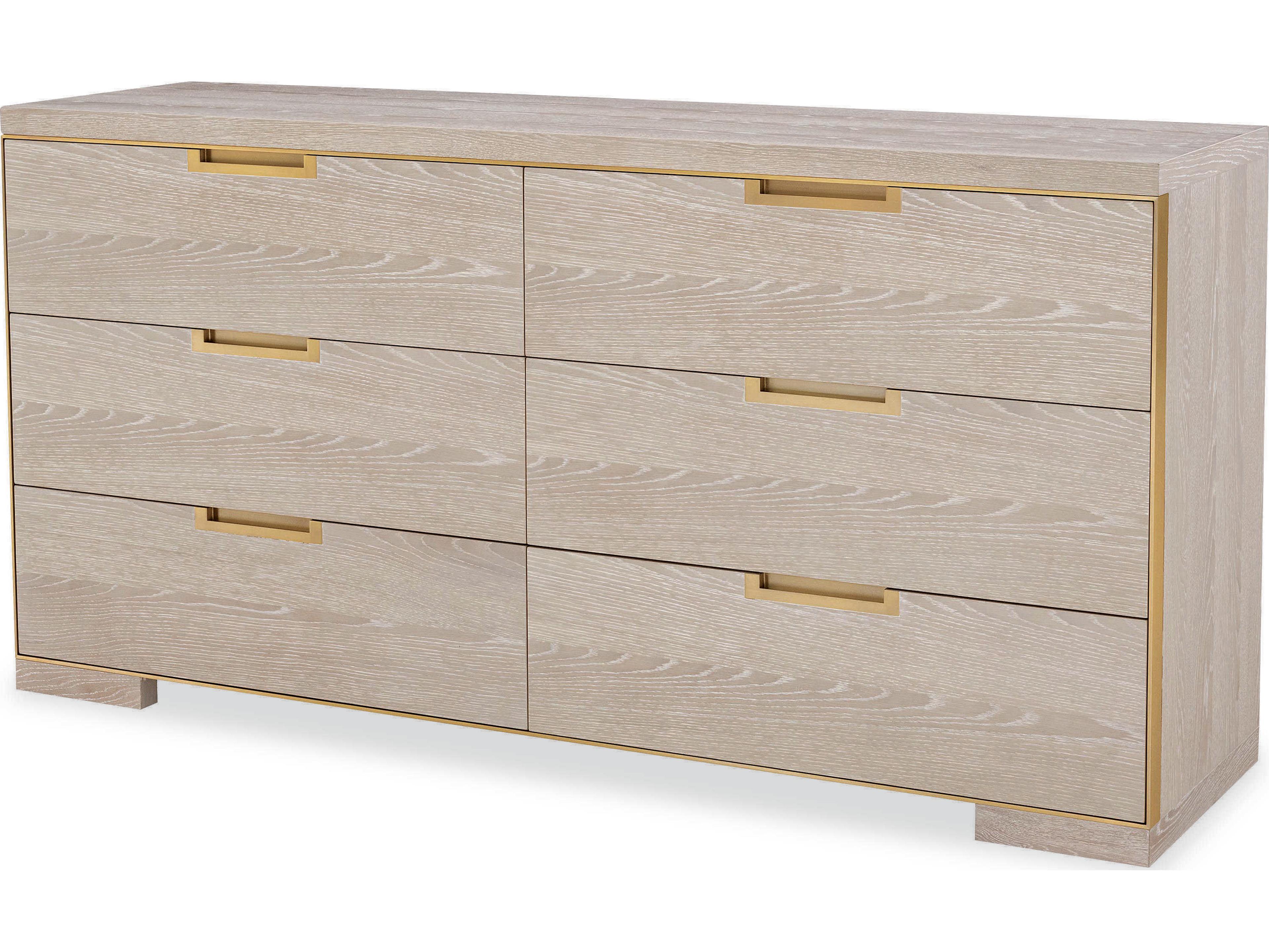Century Furniture Cadence 6-Drawers Brown Oak Wood Double Dresser