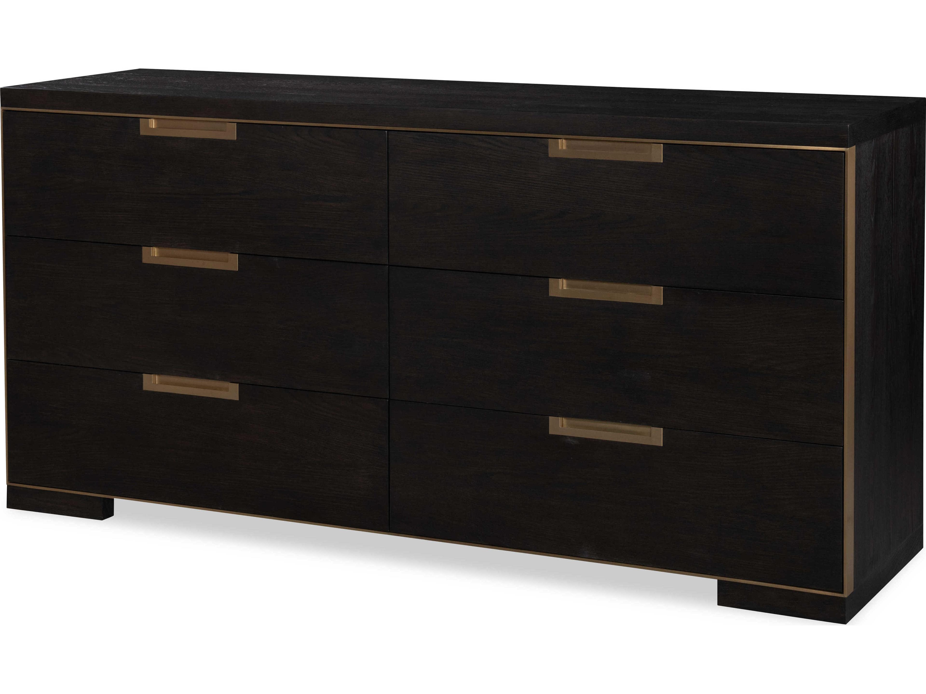 Century Furniture Cadence 6-Drawers Brown Oak Wood Double Dresser
