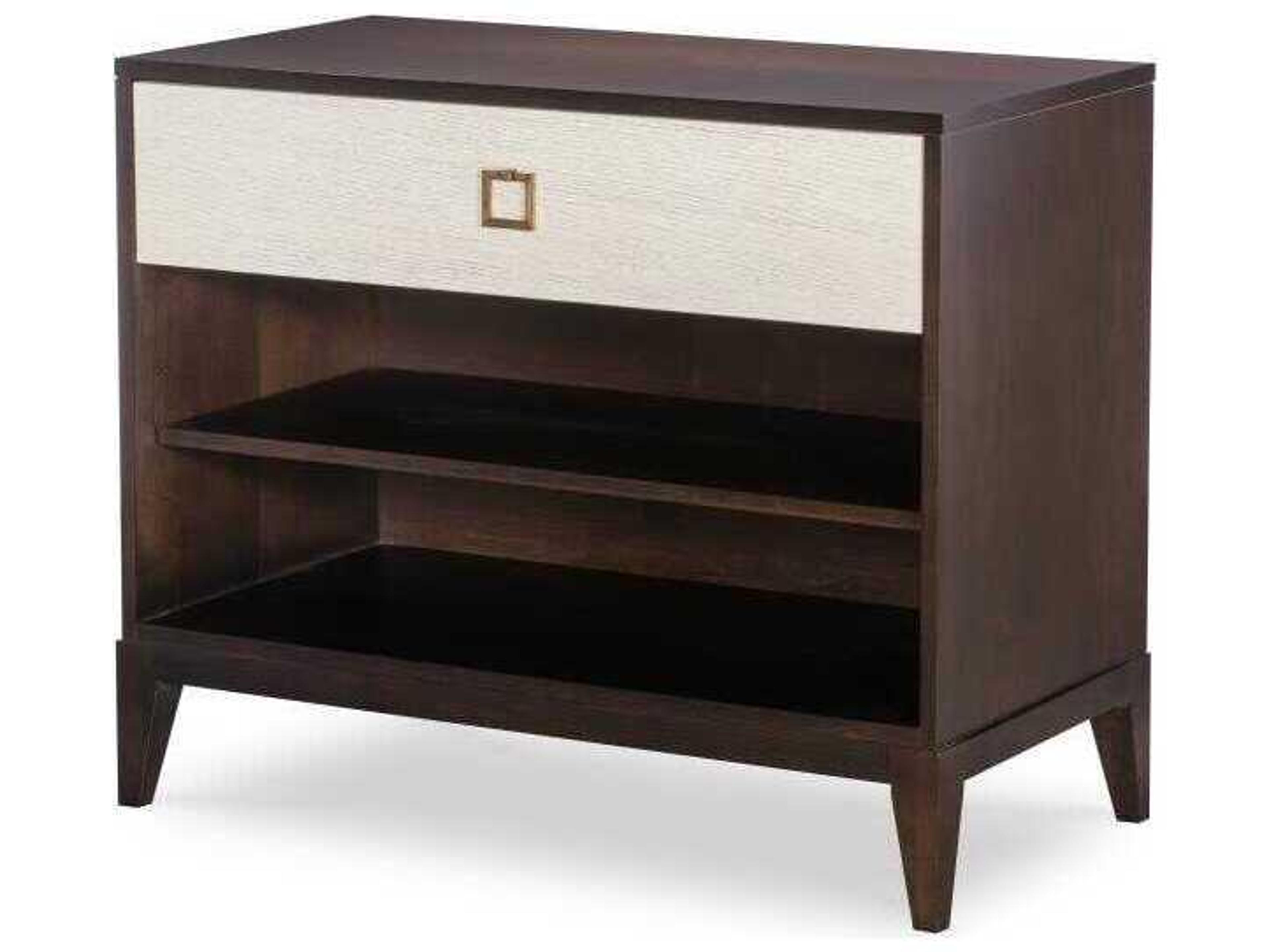 Century Furniture Details Case 1-Drawer Brown Oak Wood Nightstand