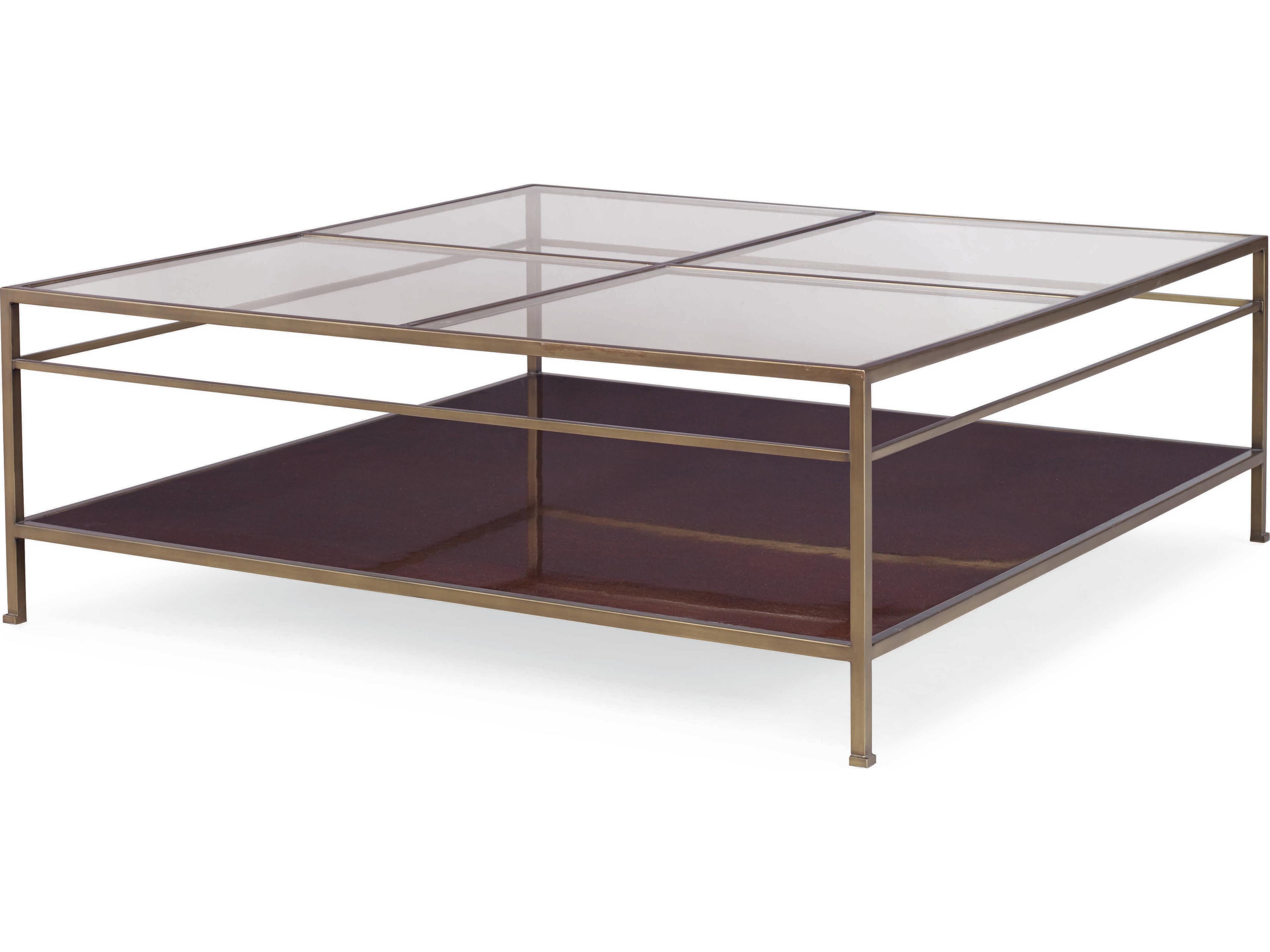 Century Furniture Details Occasional Square Glass London Brown Coffee Table