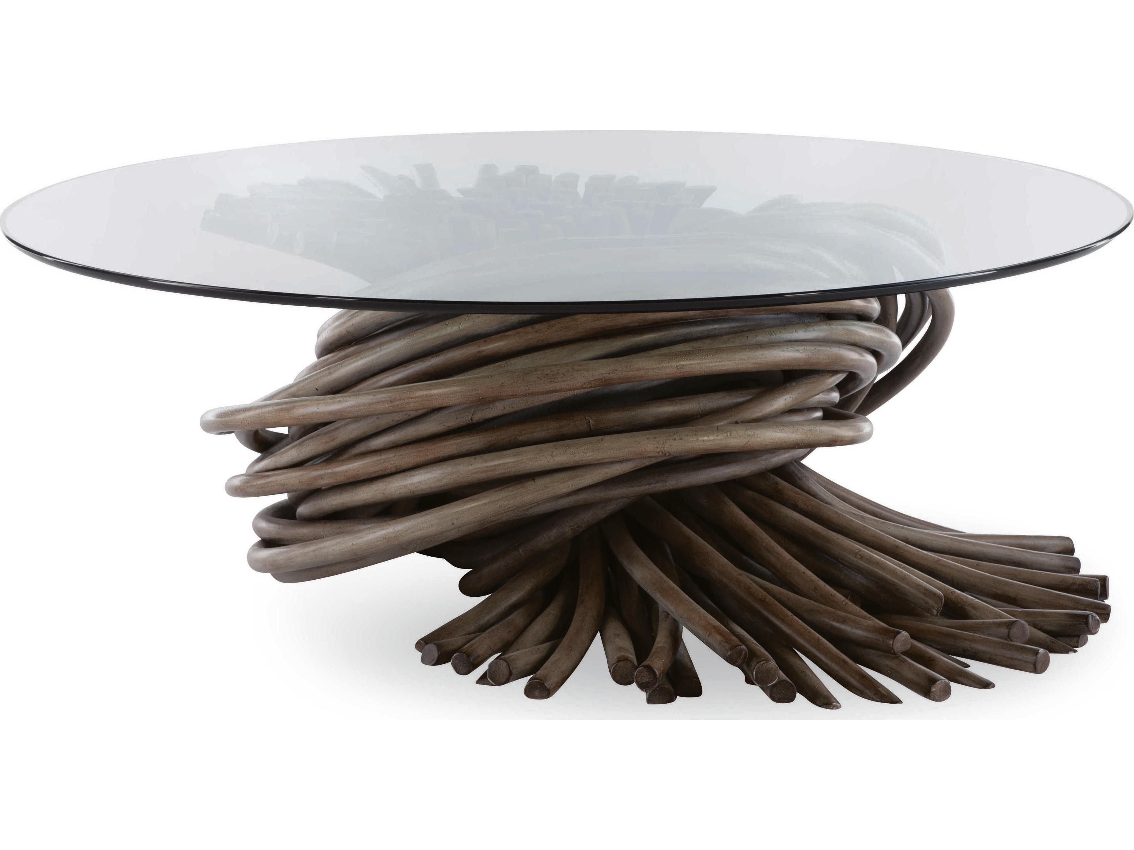 Century Furniture Curate Round Glass Grey Coffee Table