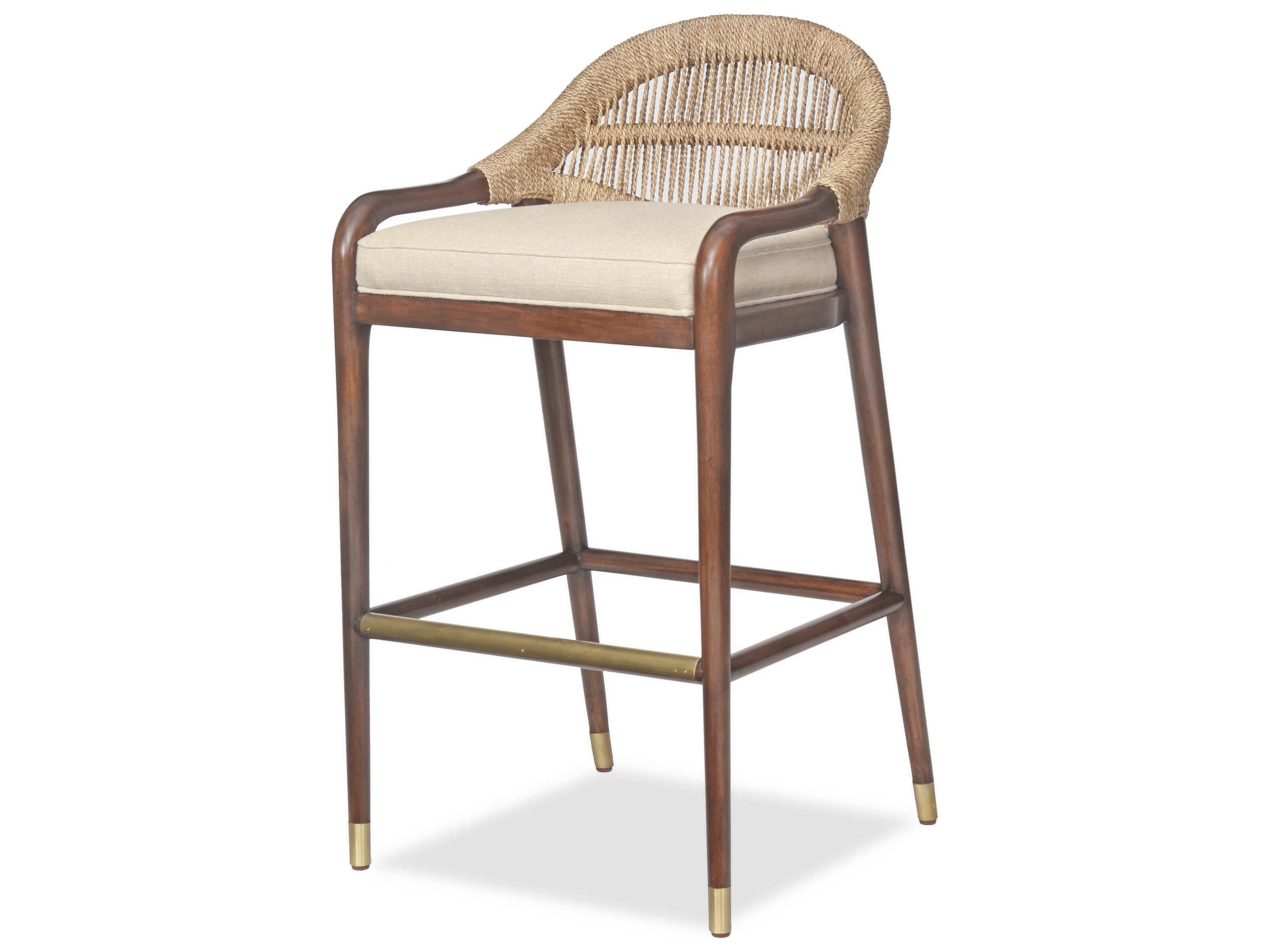 Century Furniture Curate Upholstered Mahogany Wood Bar Stool