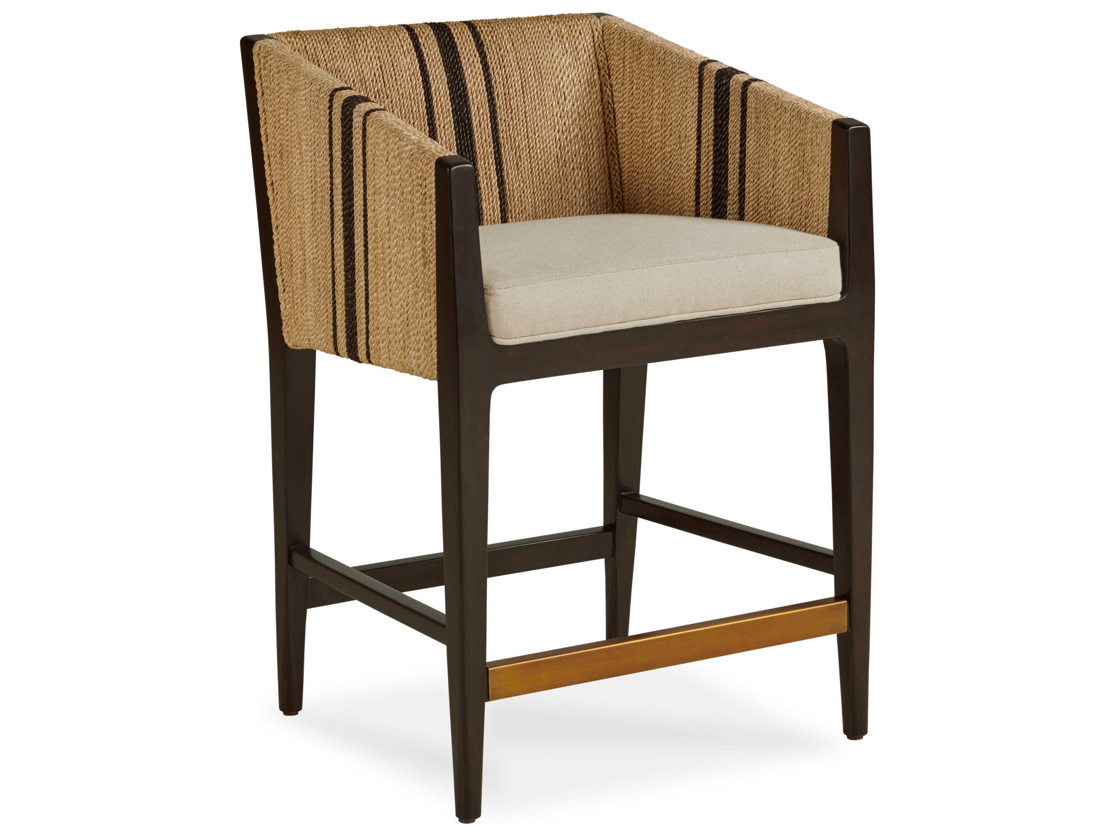 Century Furniture Curate Upholstered Mahogany Wood Counter Stool