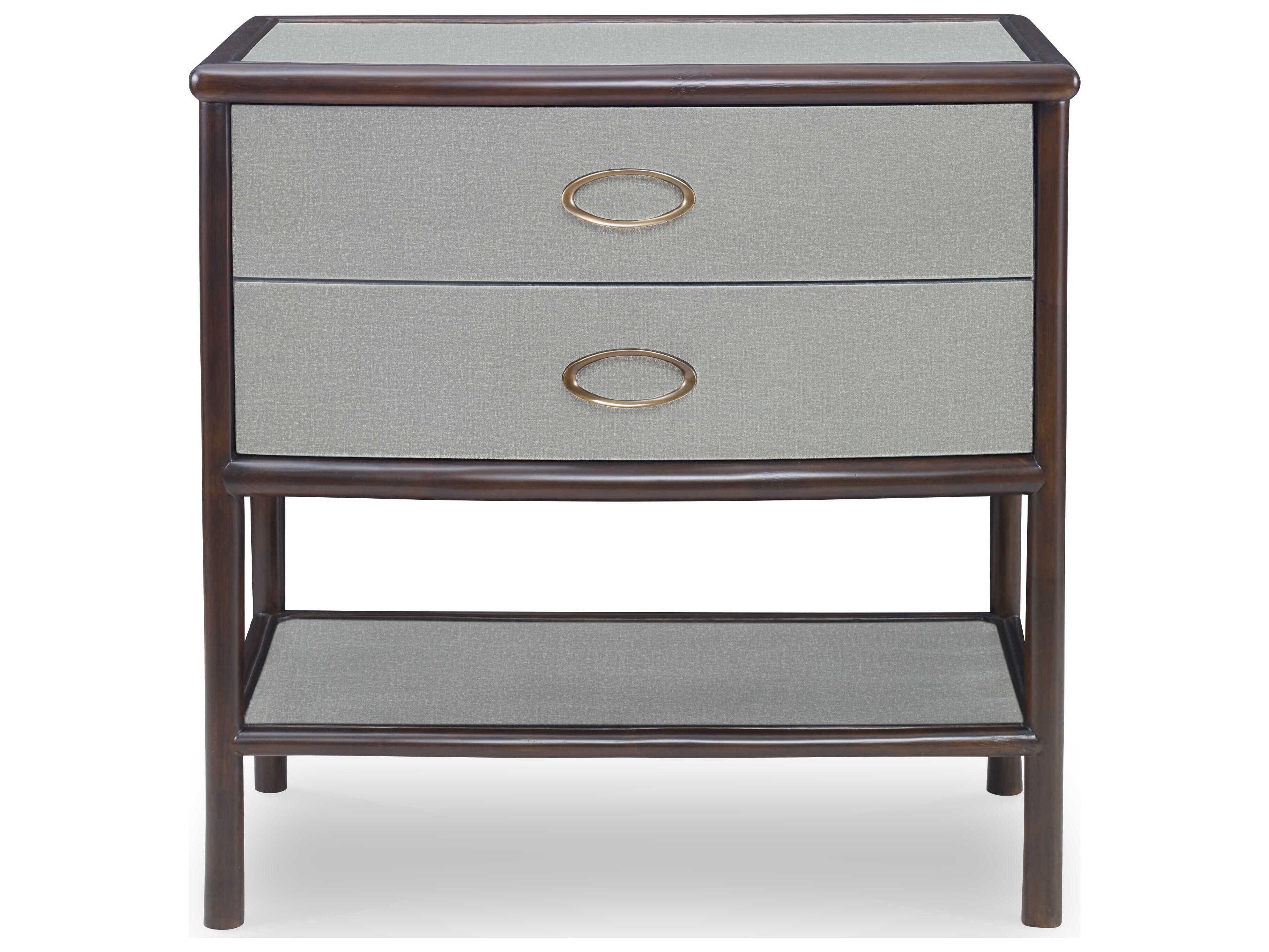 Century Furniture Curate 2-Drawers Gray Mahogany Wood Nightstand