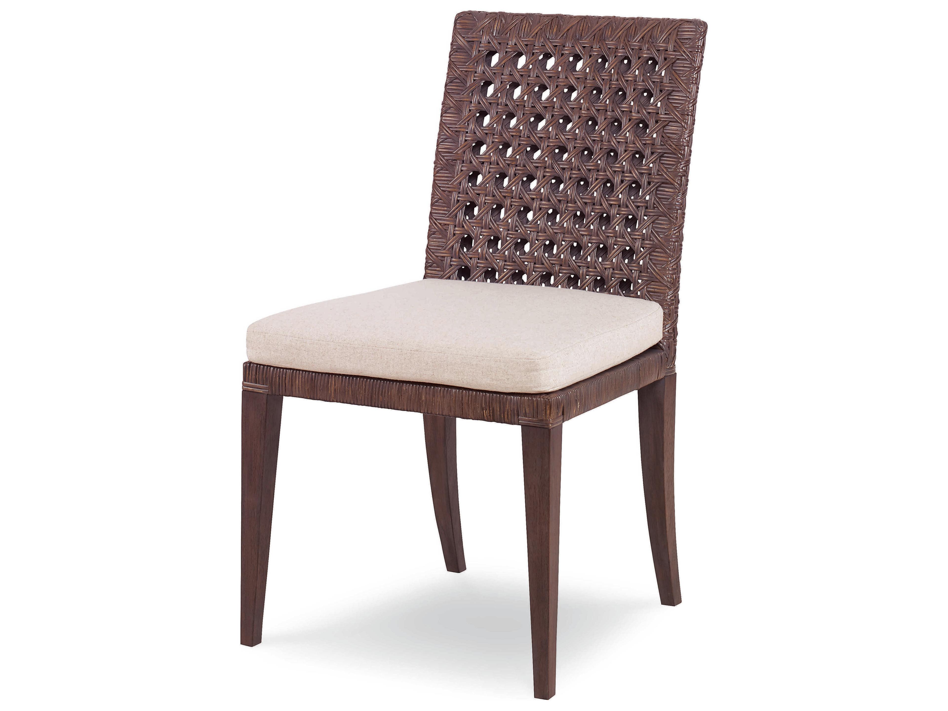 Century Furniture Curate Mahogany Wood Brown Upholstered Side Dining Chair