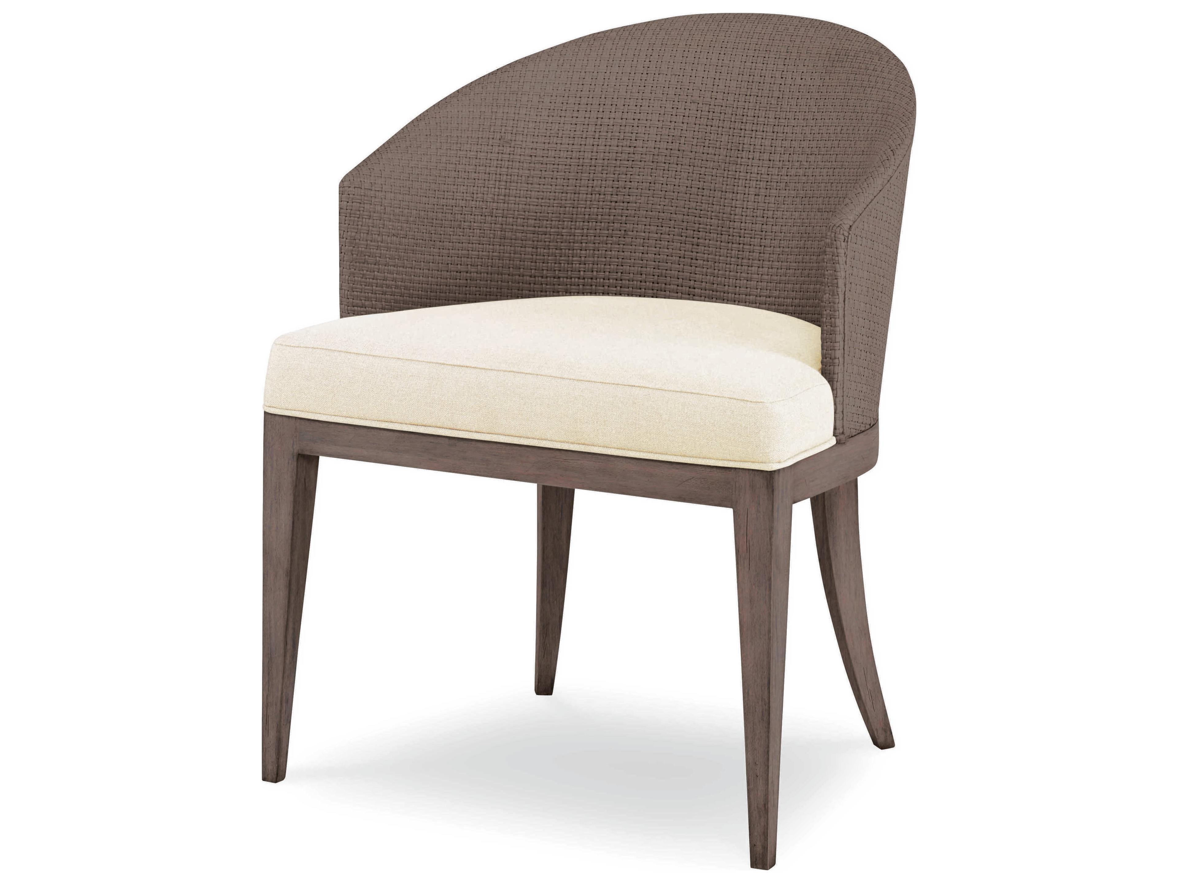 Century Furniture Curate Mahogany Wood Brown Upholstered Side Dining Chair