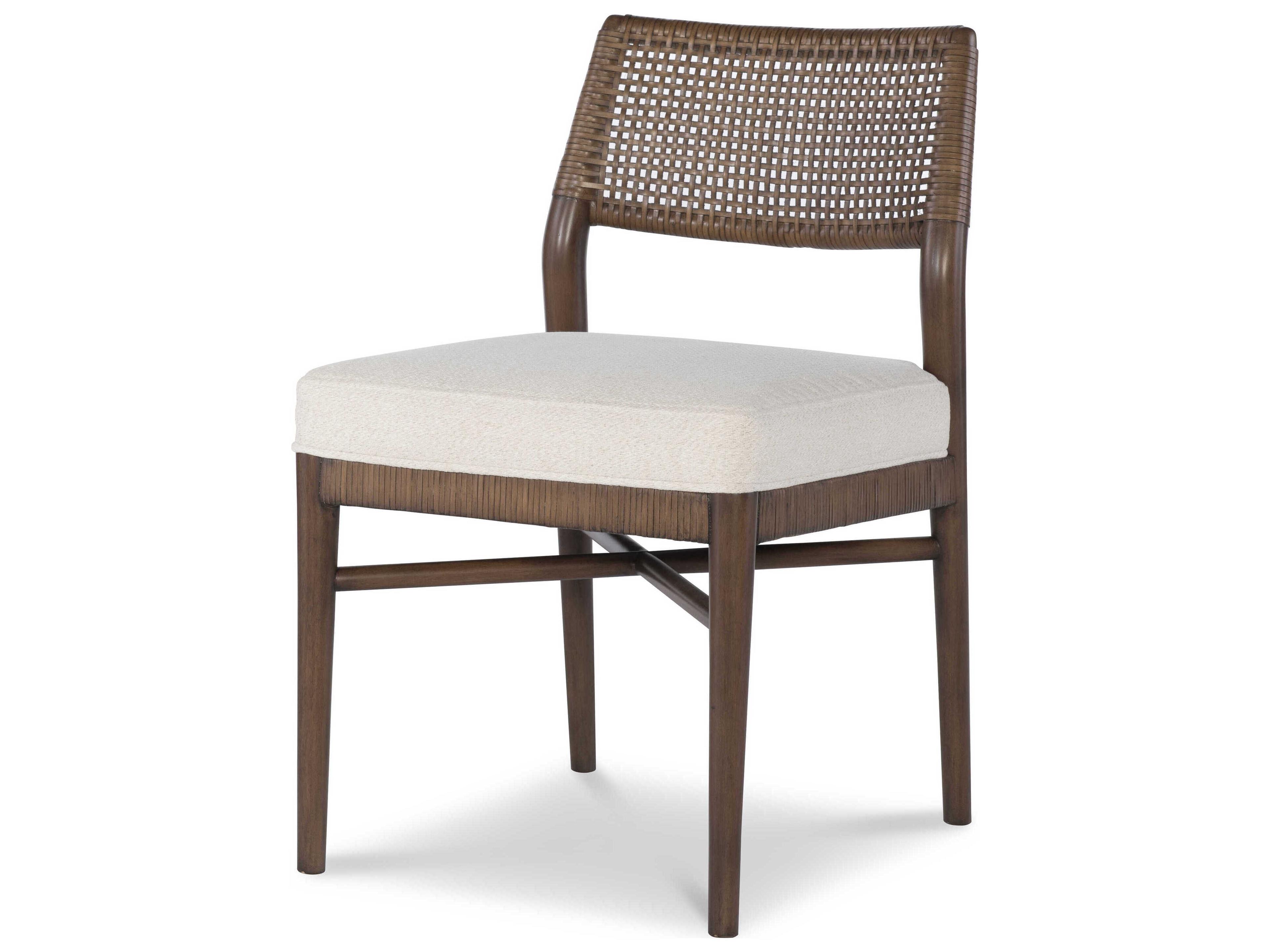 Century Furniture Curate Caribe Mahogany Wood Brown Upholstered Armless Dining Chair