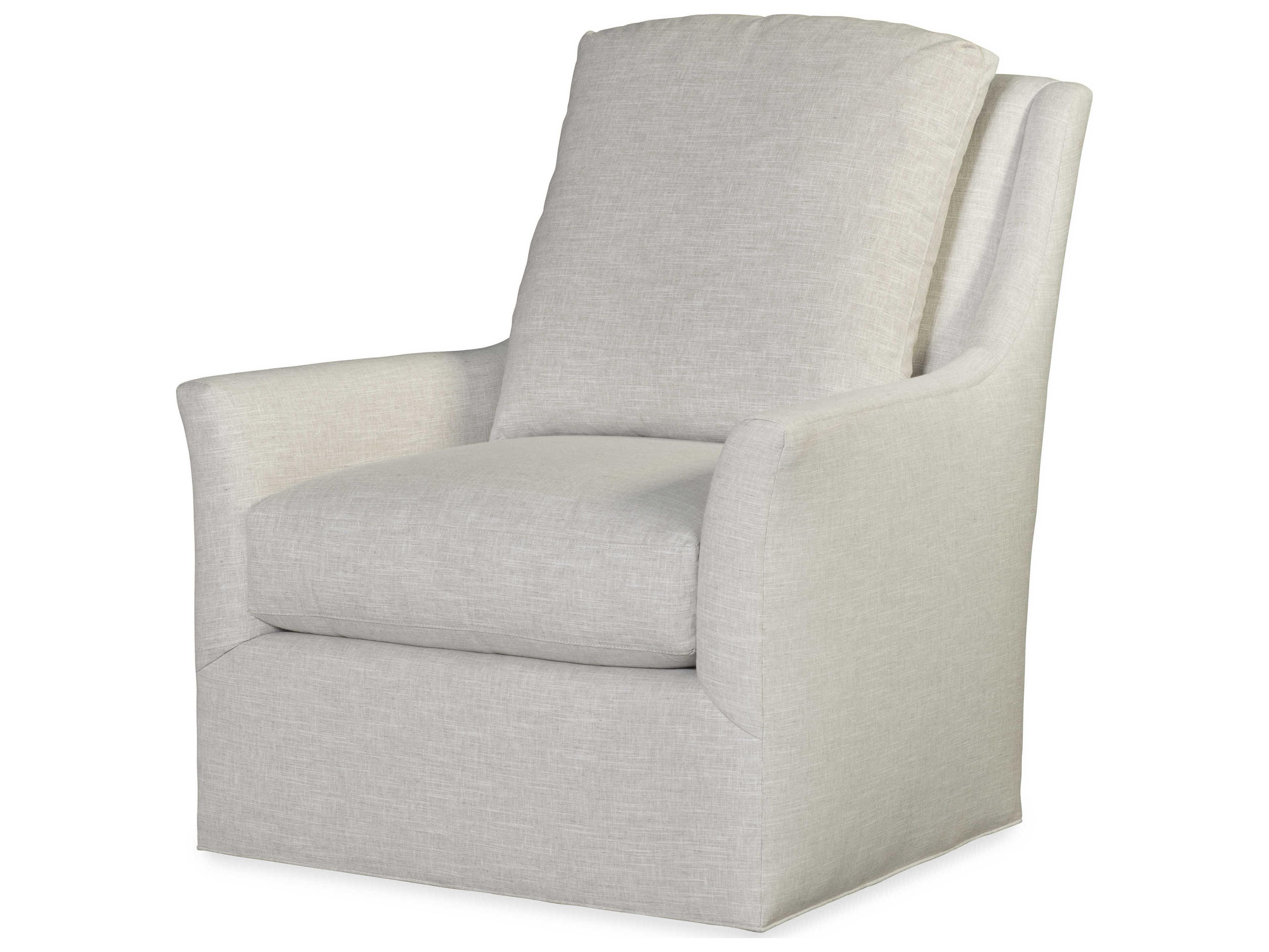 Century Furniture Home Elegance Liam Swivel White Fabric Accent Chair