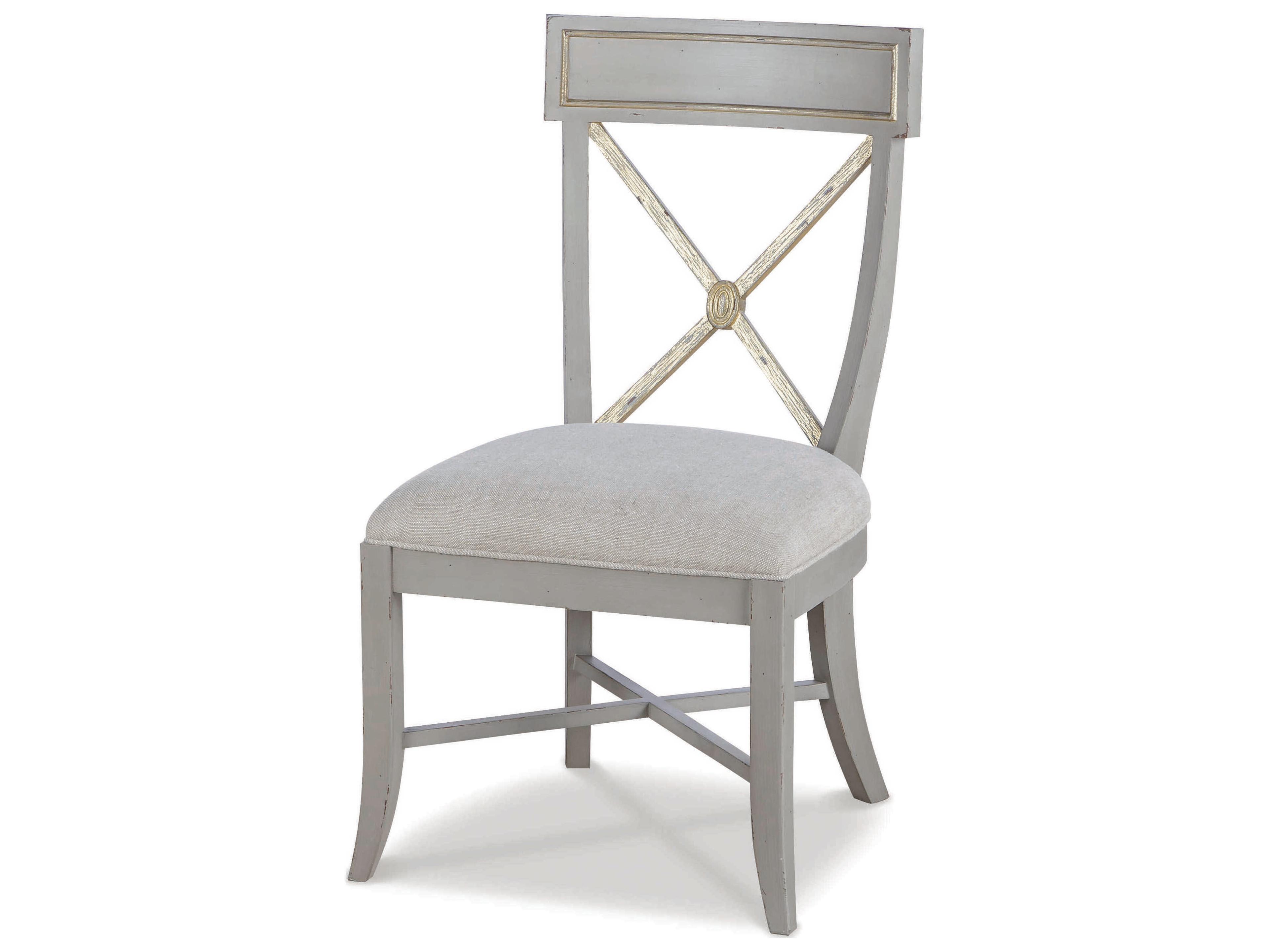 Century Furniture Monarch Beech Wood Gray Upholstered Side Dining Chair
