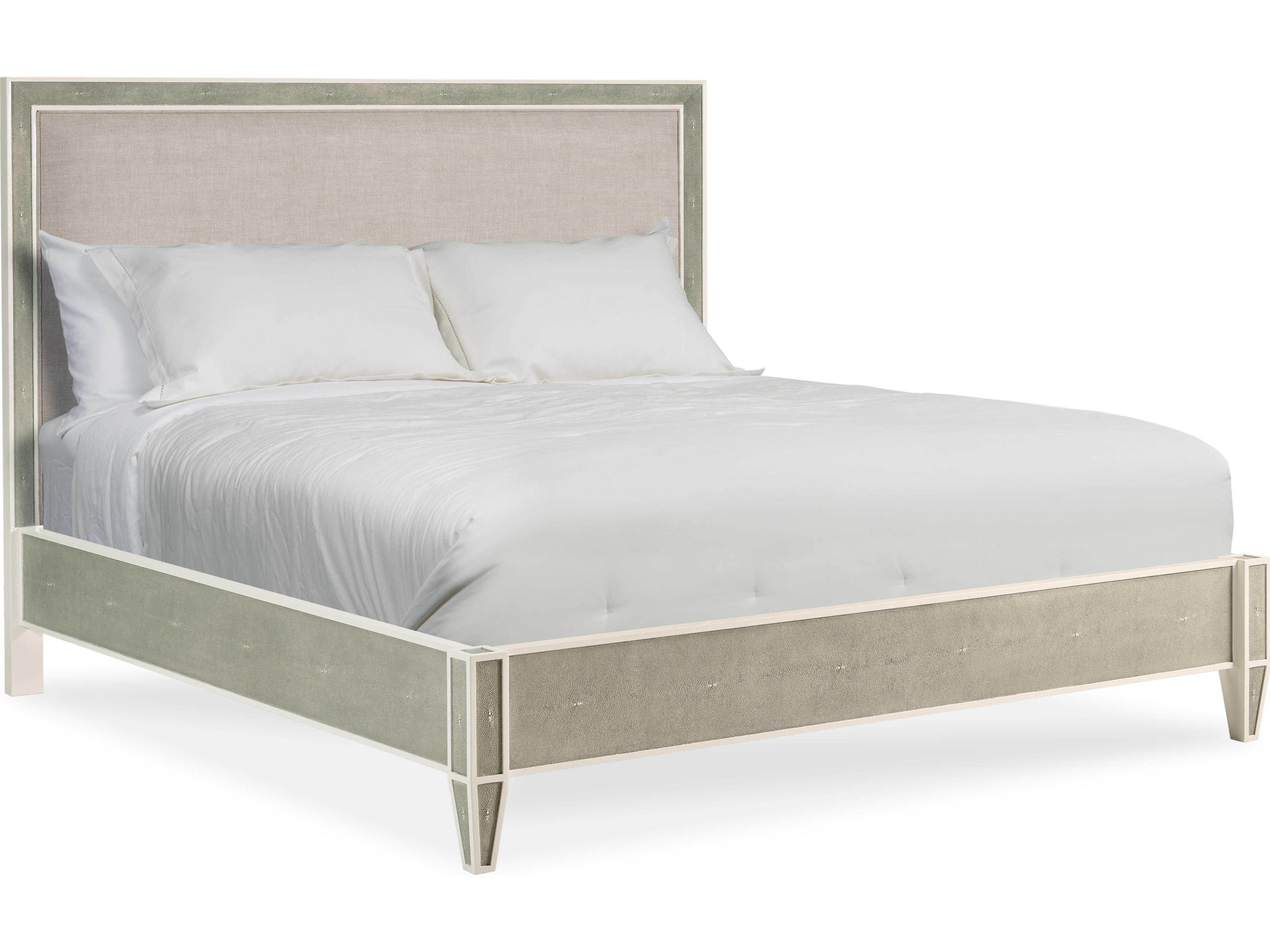 Century Furniture Monarch Gray Acacia Wood King Panel Bed