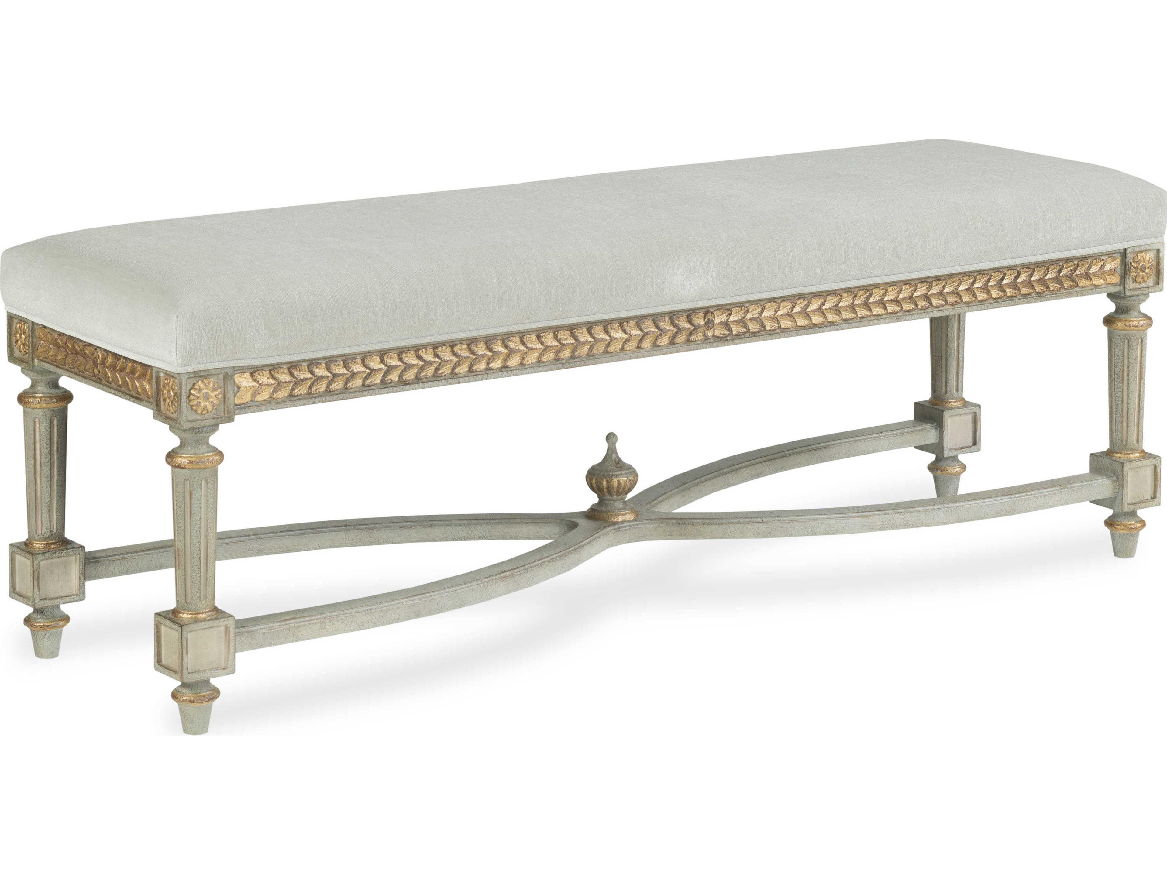 Century Furniture Monarch Gold Upholstered Accent Bench