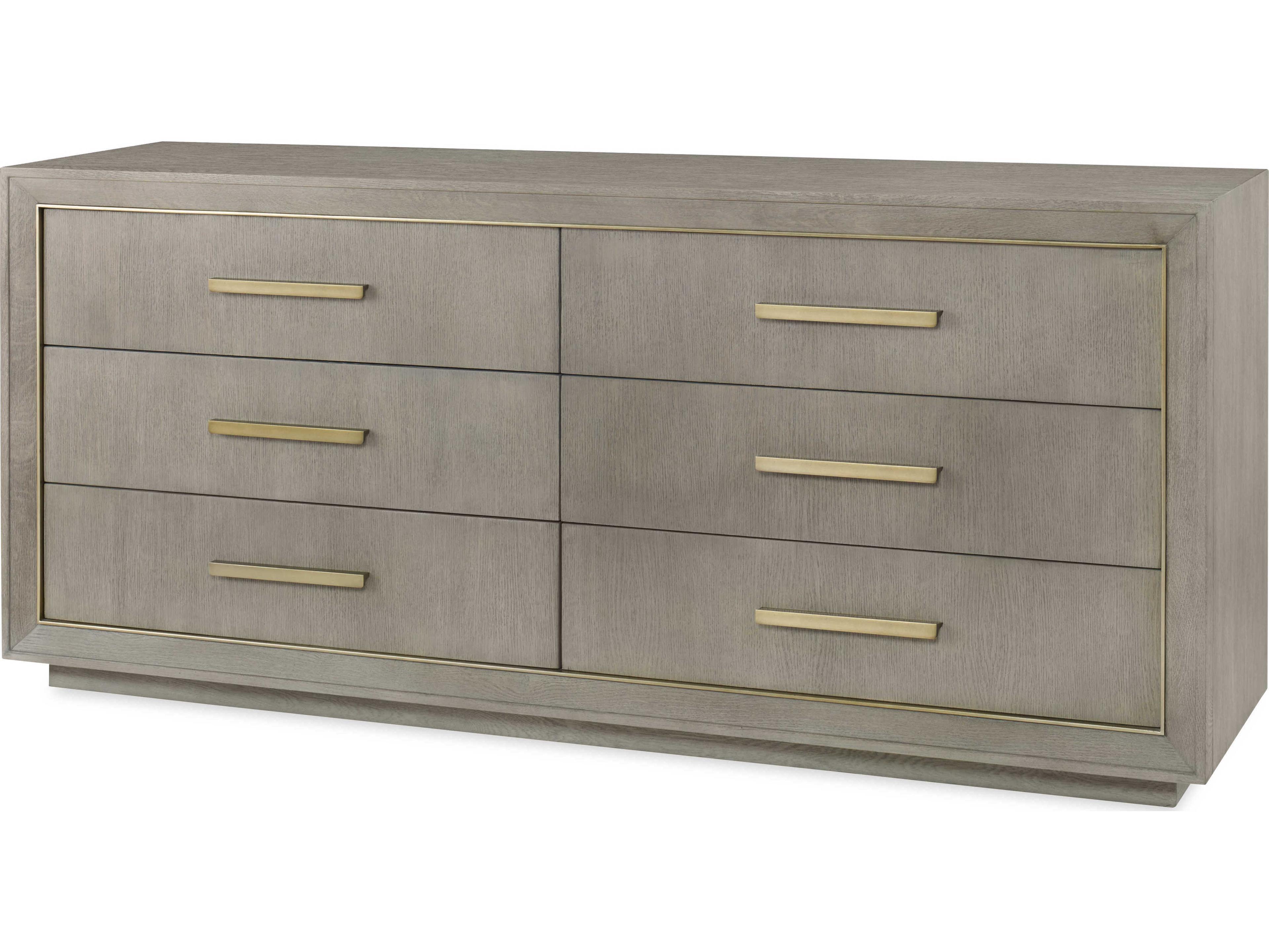Century Furniture Monarch 6-Drawers Gray Oak Wood Double Dresser