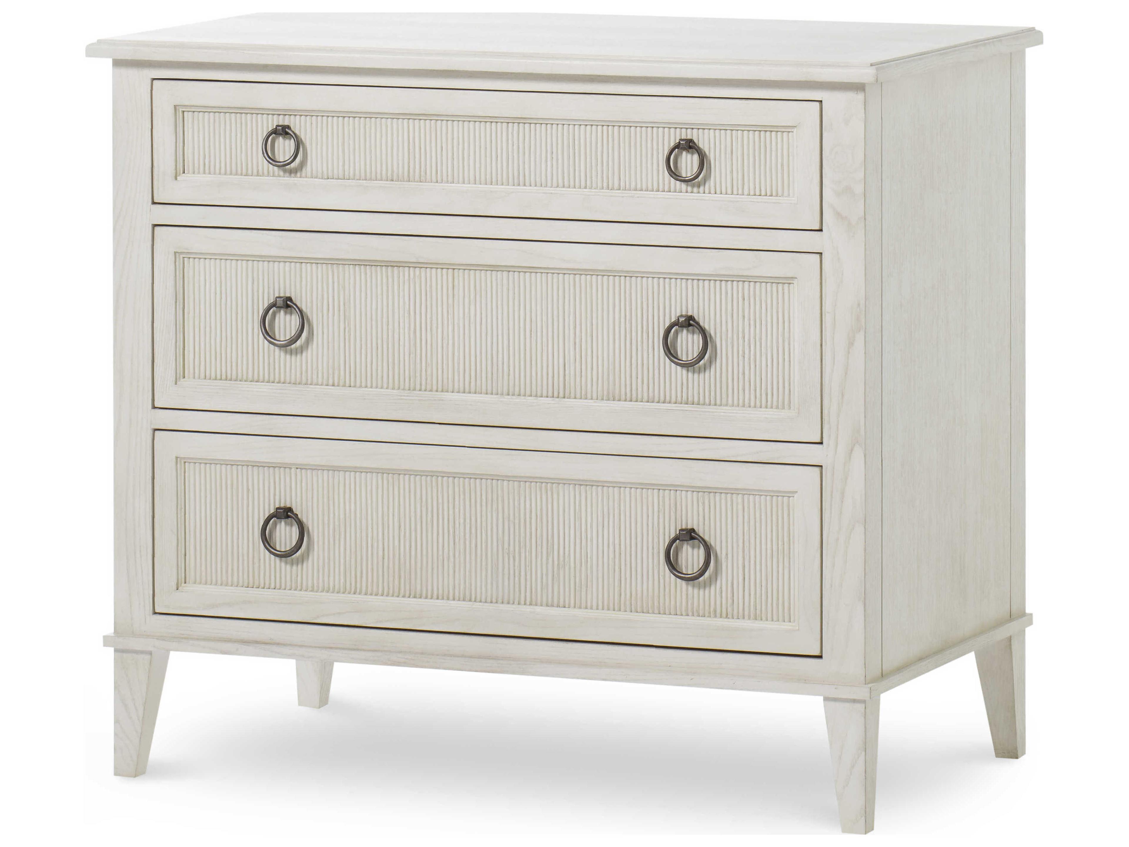 Century Furniture Monarch 3-Drawers White Ash Wood Nightstand
