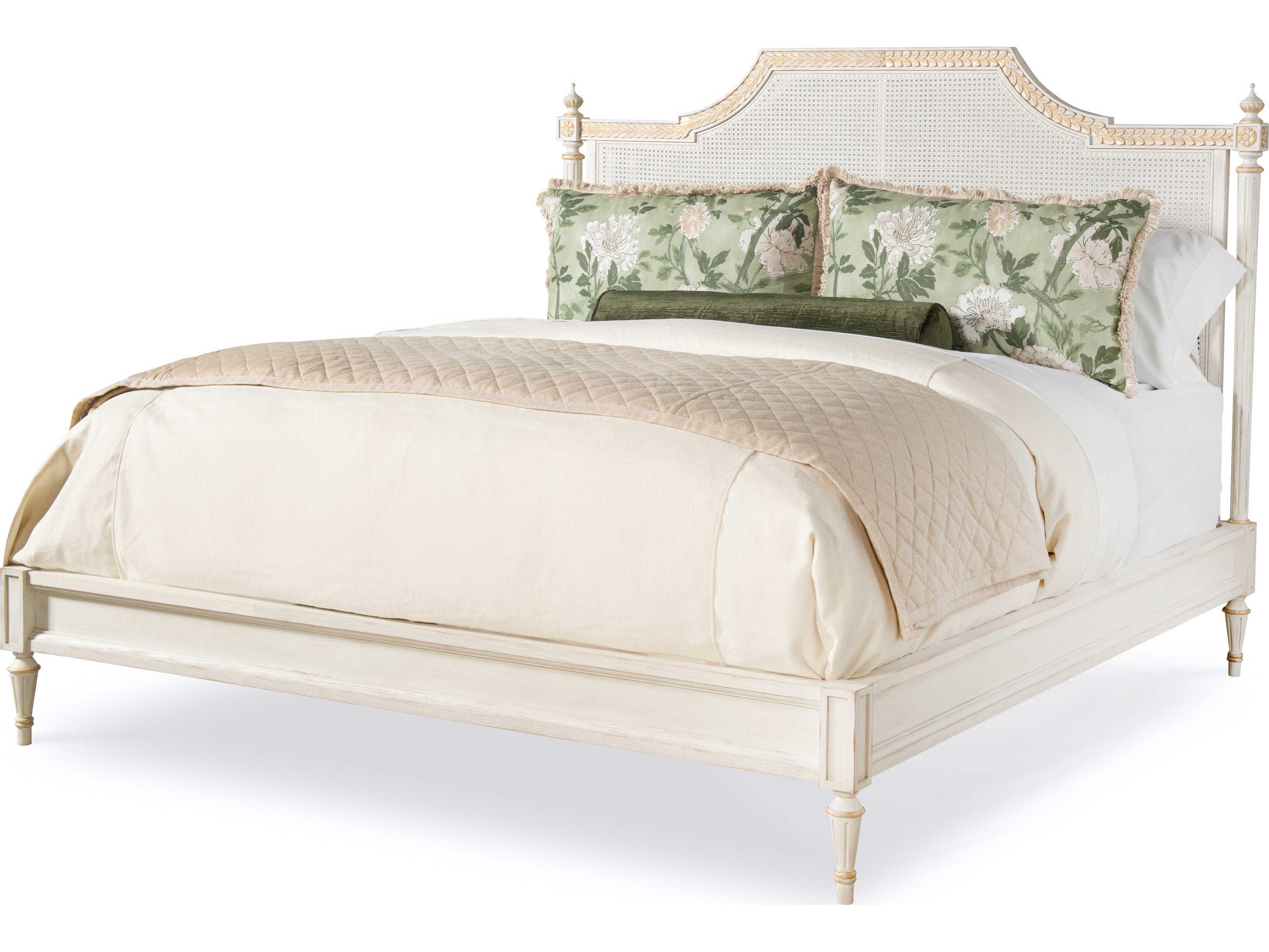 Century Furniture Monarch White Acacia Wood Queen Platform Bed