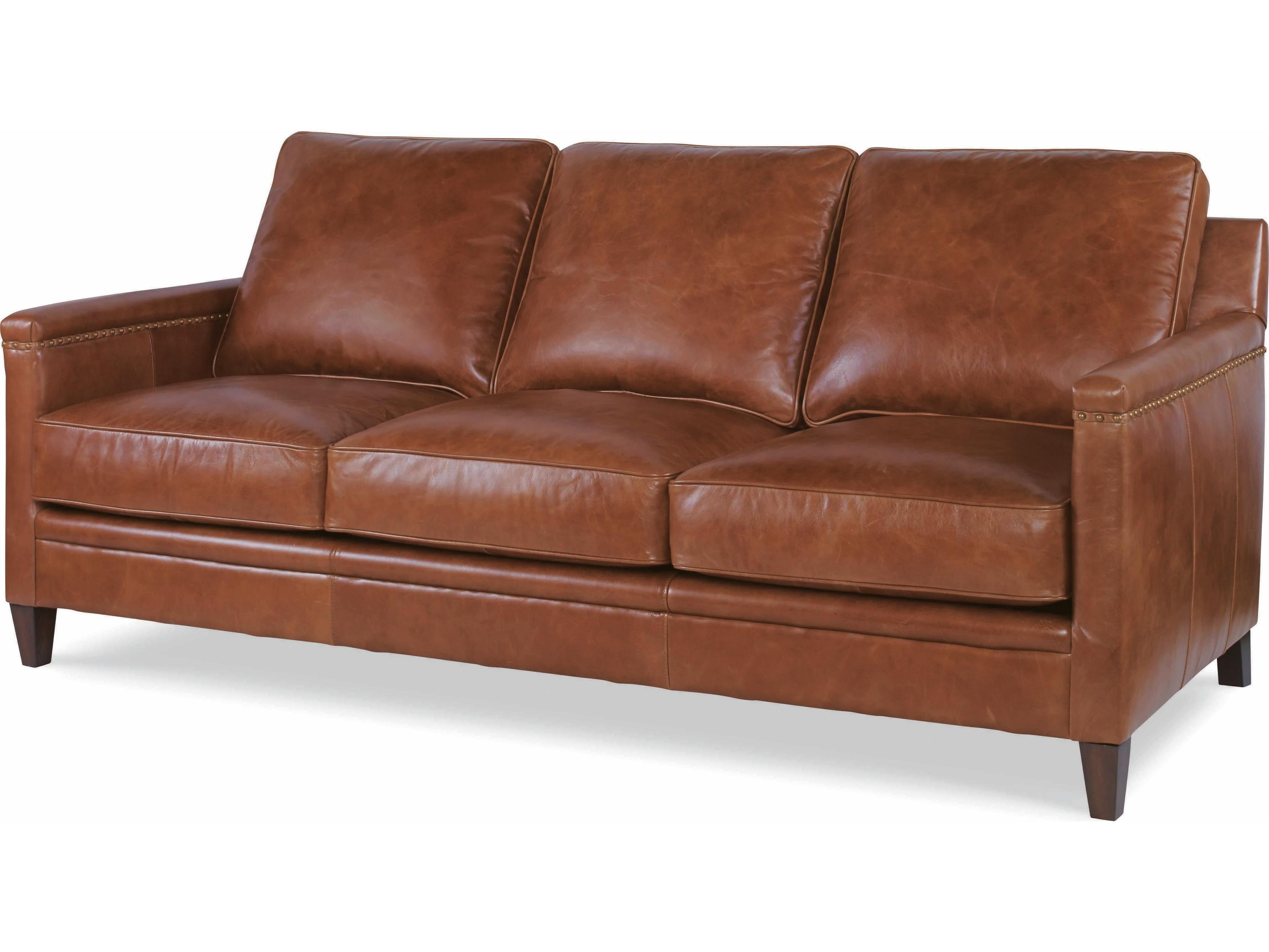 Century Furniture Trading Company Russett Brown Leather Sofa
