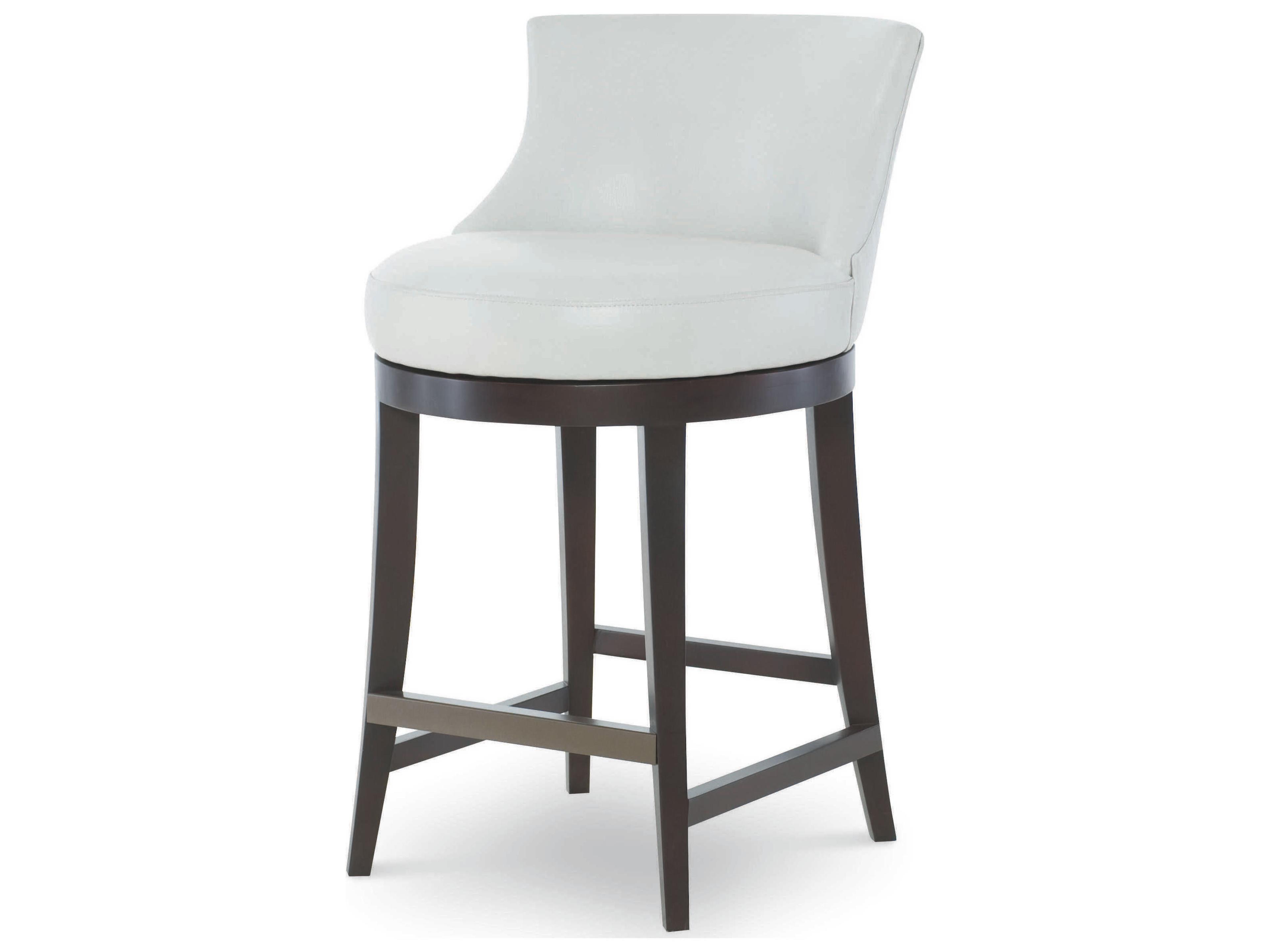 Century Furniture Trading Company Leather Swivel Upholstered Hardwood Papyrus Espresso Counter Stool