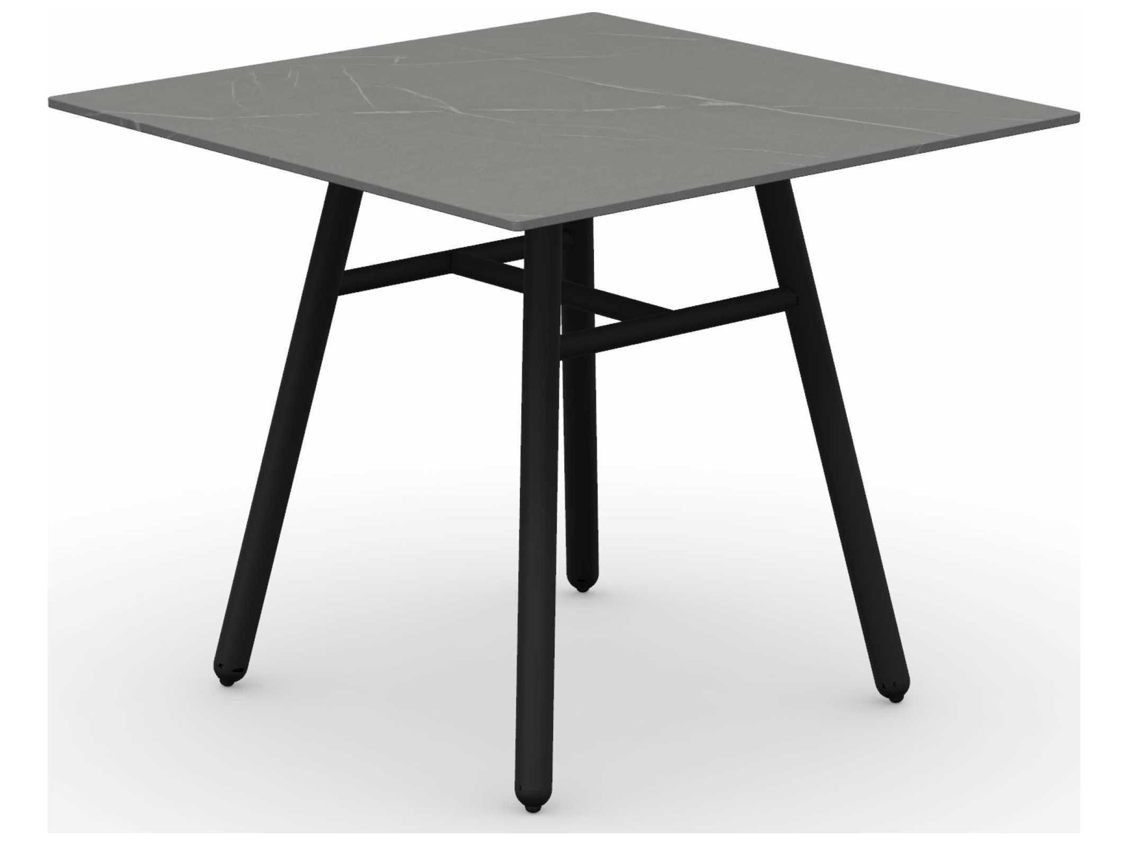 Connubia Outdoor Yo Matt Black / Piasentina Grey Aluminum Ceramic Square Dining Table