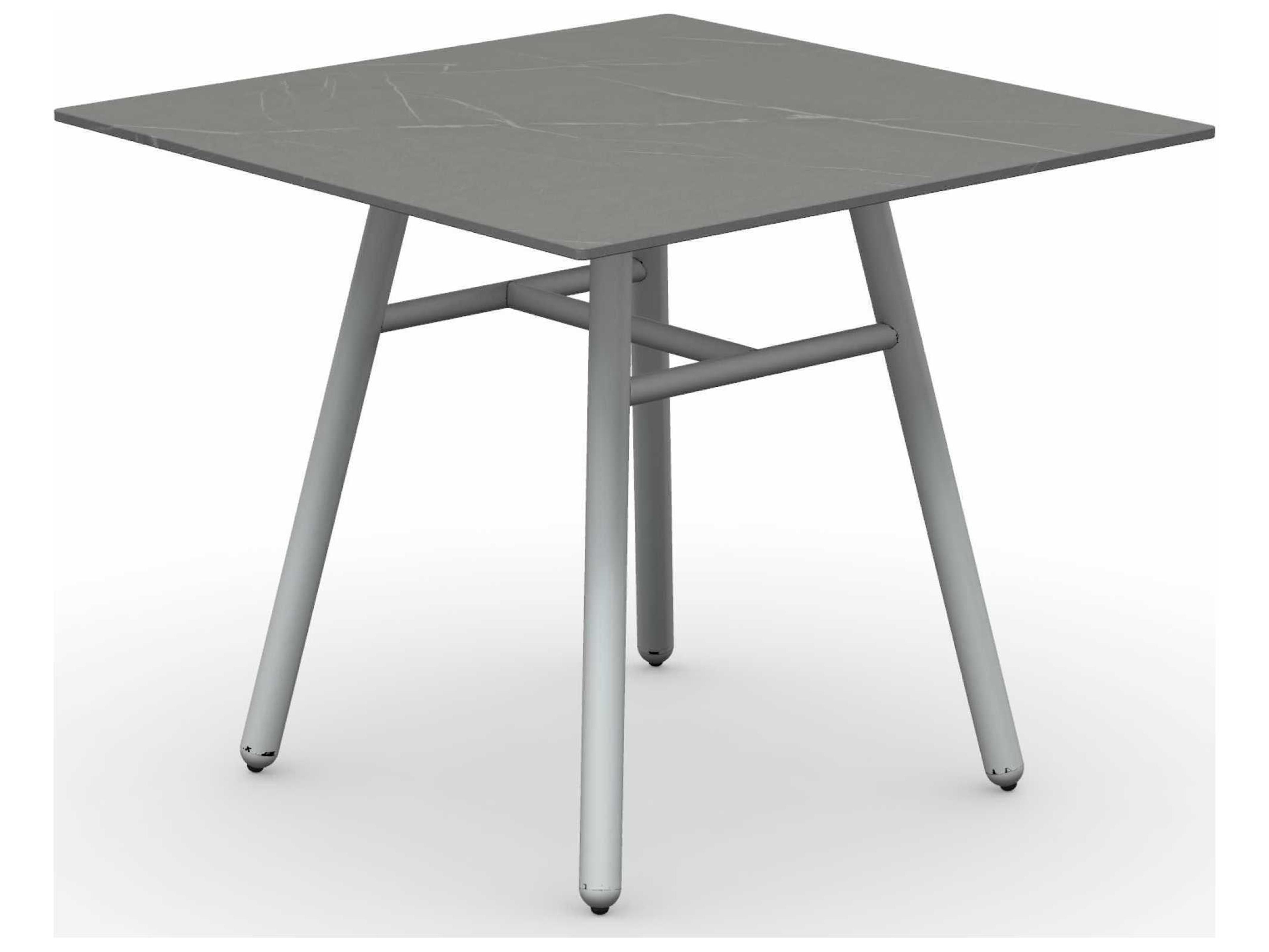 Connubia Outdoor Yo Matt Optic White / Piasentina Grey Aluminum Ceramic Square Dining Table