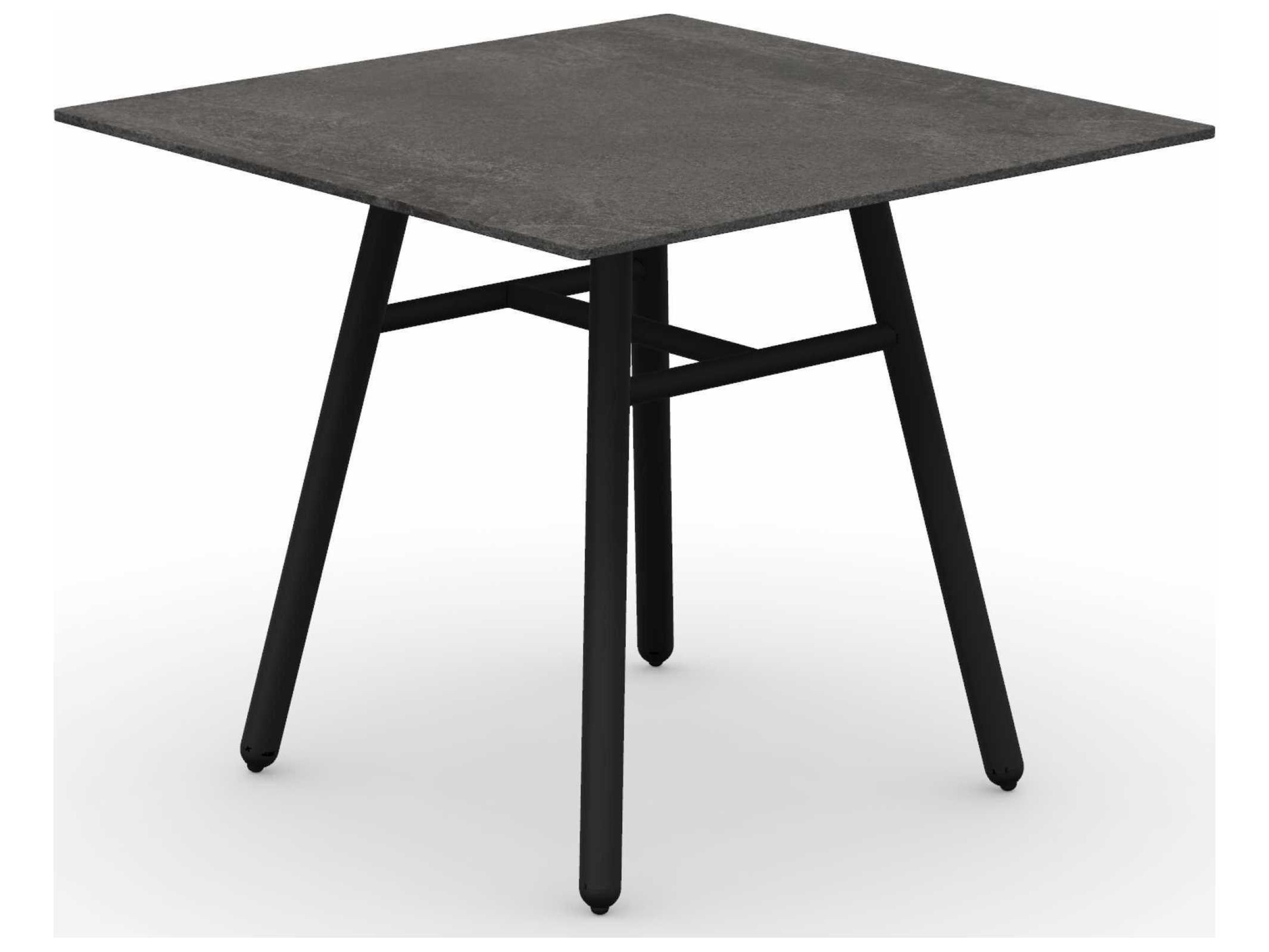Connubia Outdoor Yo Matt Black / Porphyry Brown Aluminum Ceramic Square Dining Table