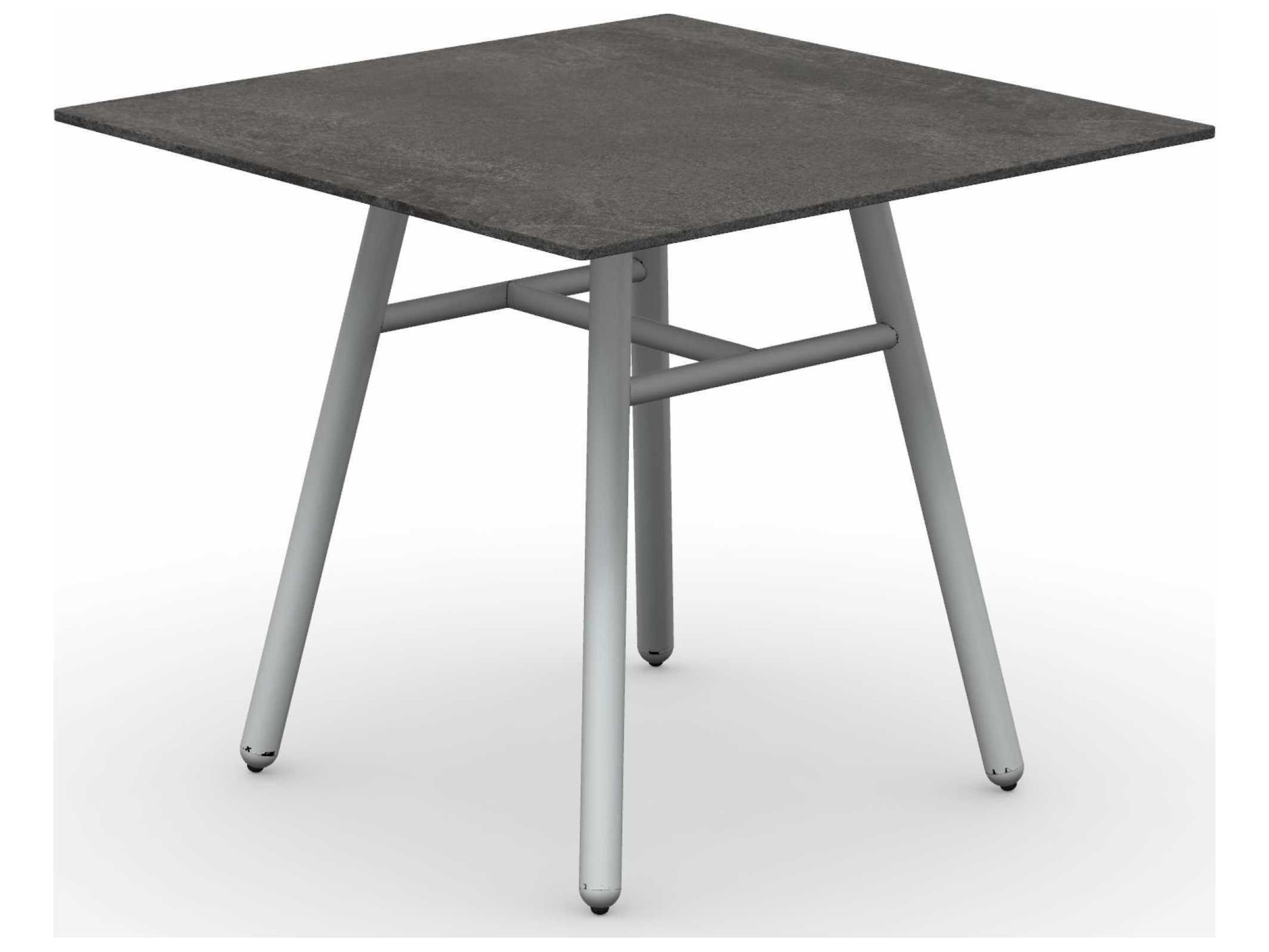 Connubia Outdoor Yo Matt Optic White / Porphyry Brown Aluminum Ceramic Square Dining Table