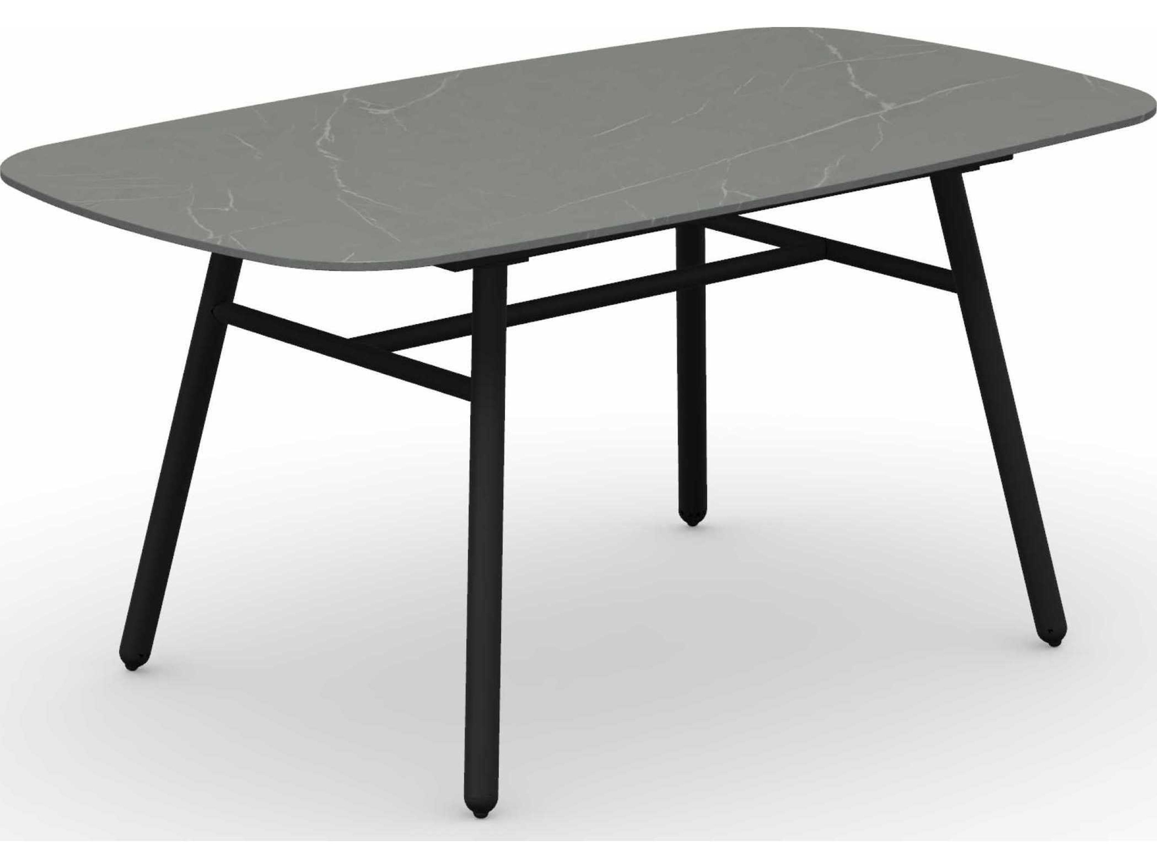 Connubia Outdoor Yo Matt Black / Piasentina Grey Aluminum Rectangular Dining Table