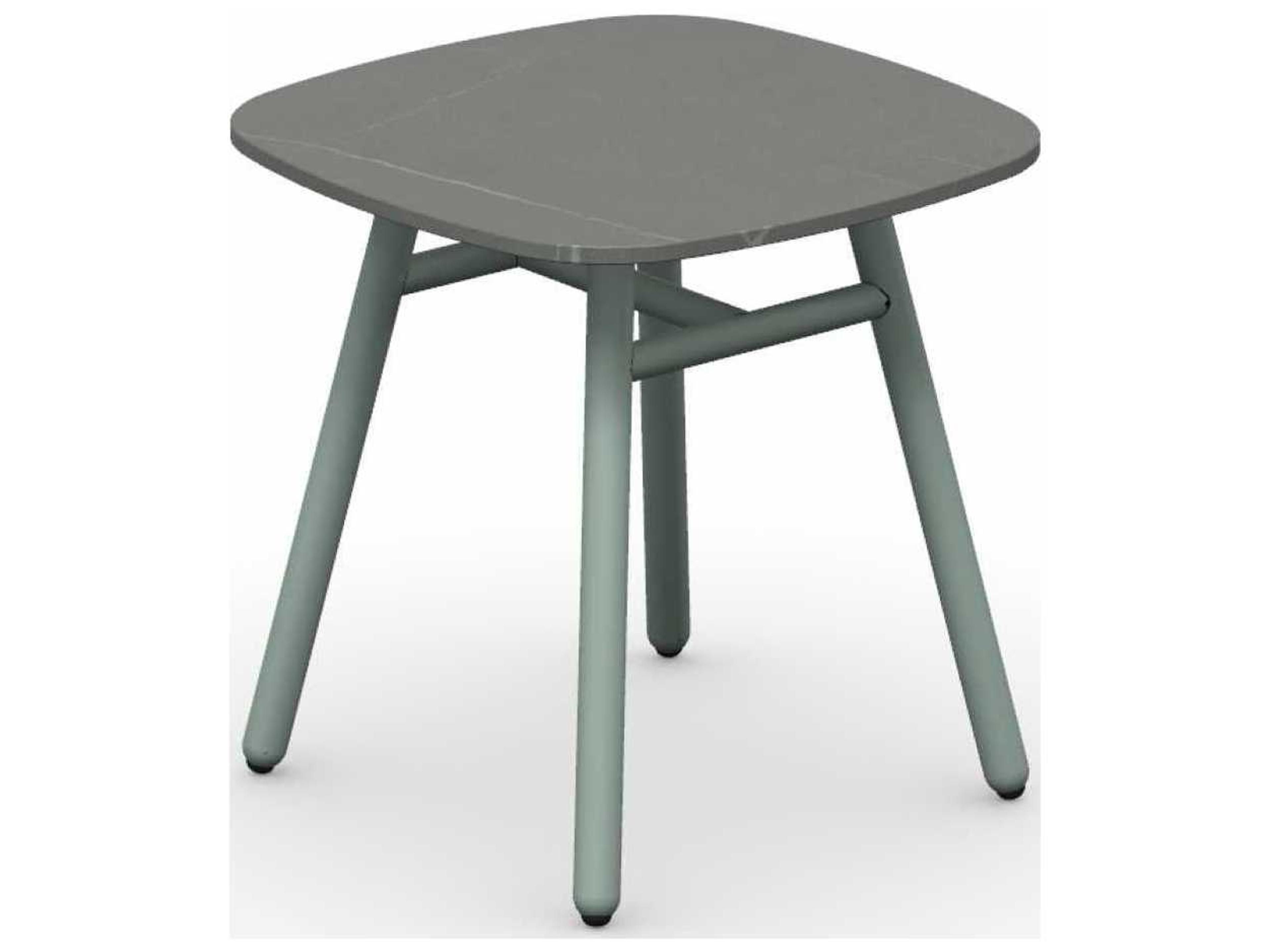 Connubia Outdoor Yo Matt Thyme Green / Piasentina Grey Aluminum Ceramic Square End Table