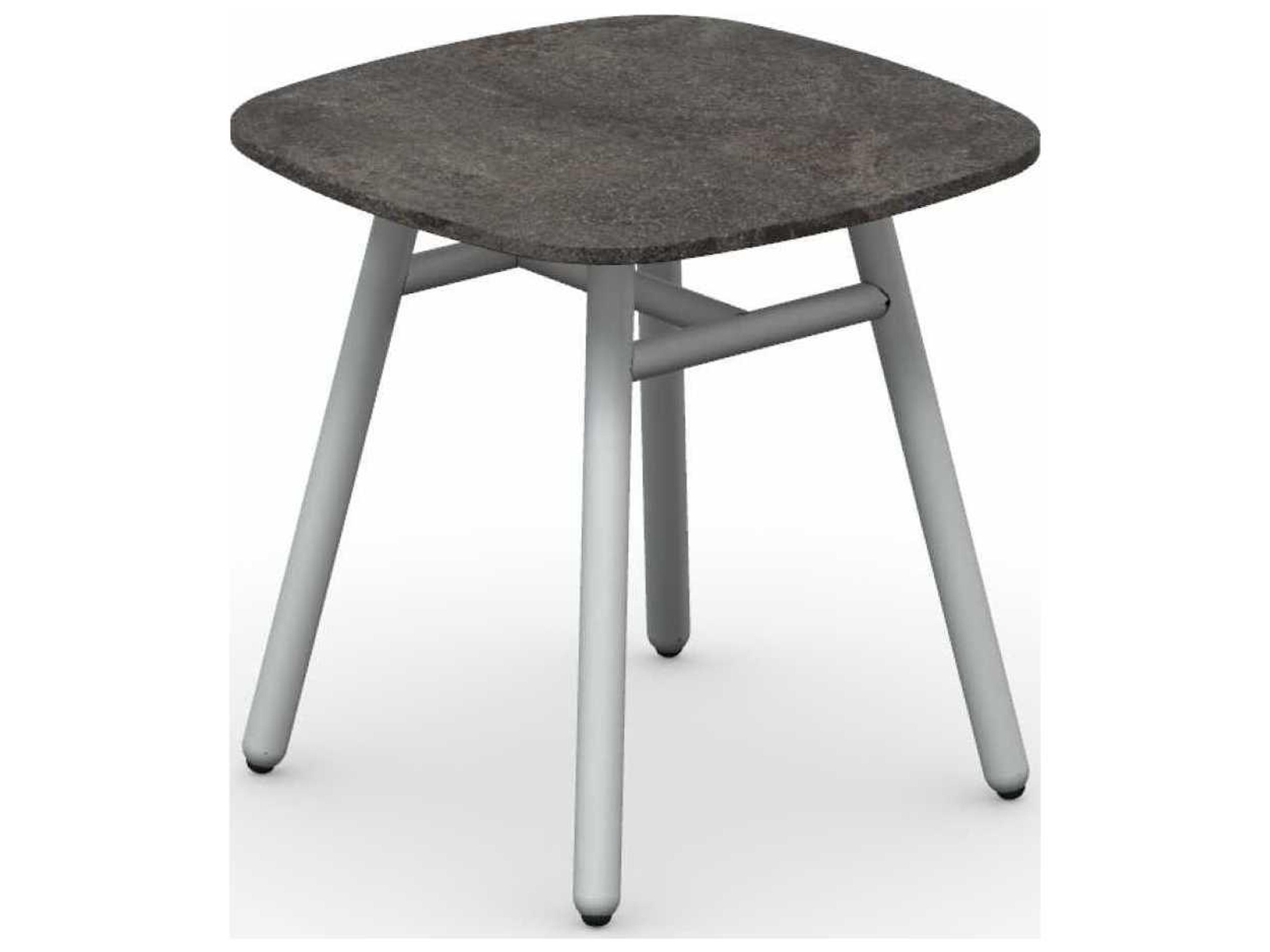Connubia Outdoor Yo Matt Optic White / Porphyry Brown Aluminum Ceramic Square End Table