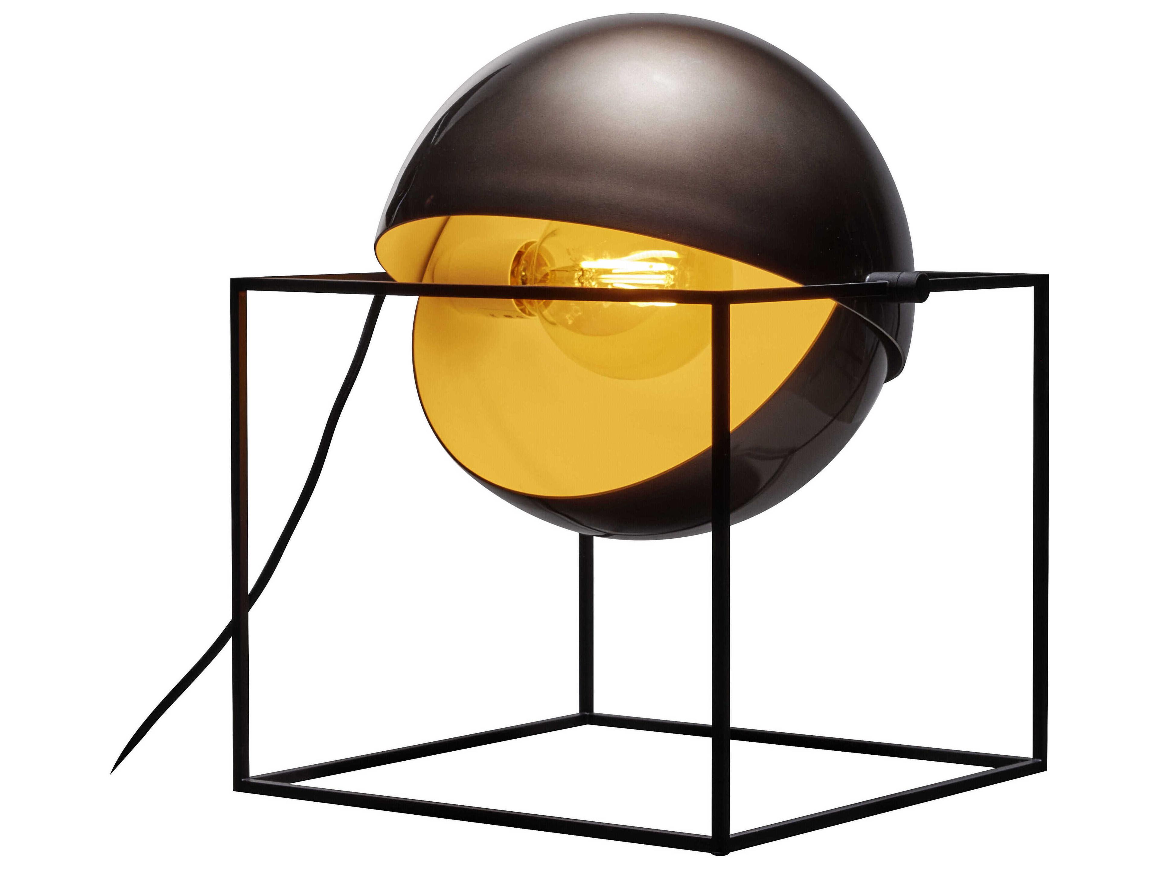 Carpyen El Cubo Metallic Smoke Black Table Lamp