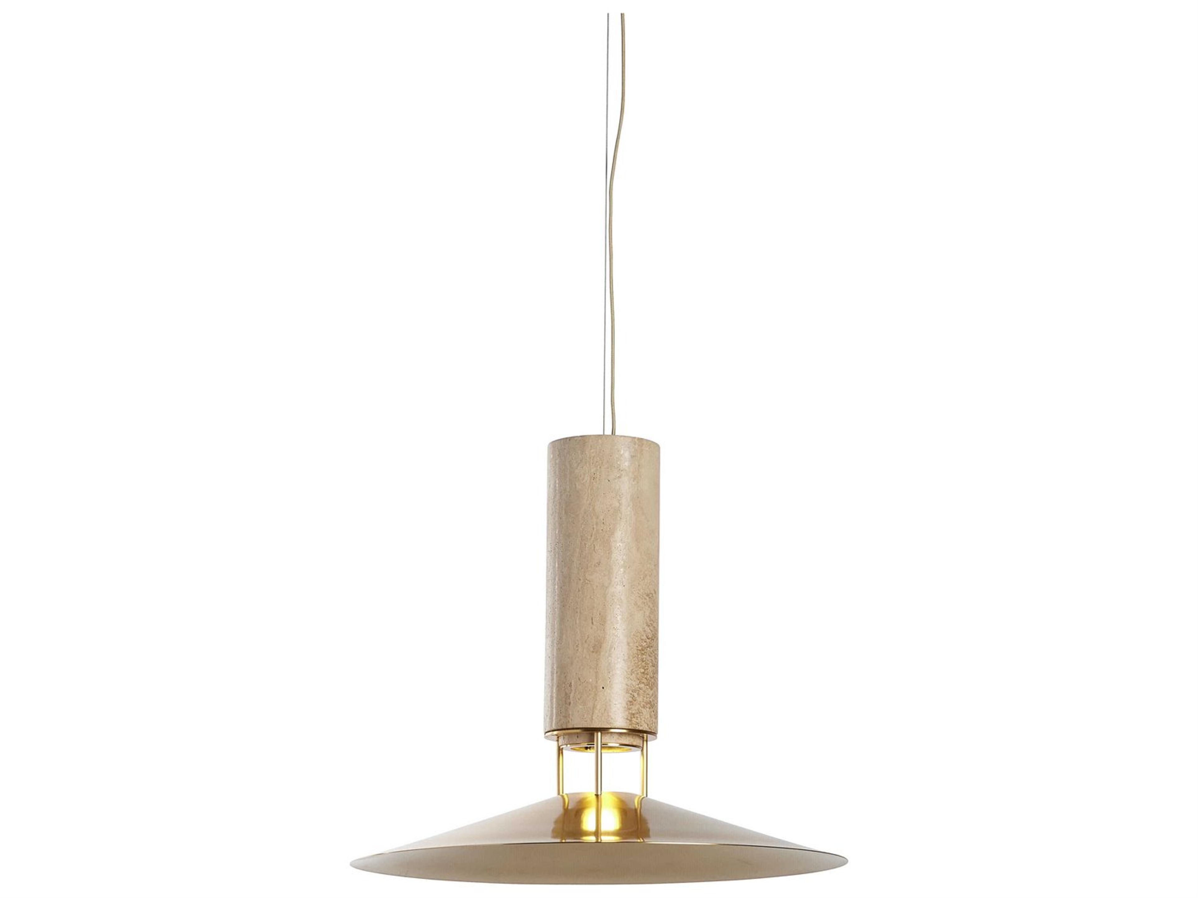 Rebound 1-Light Travertine Brown Pendant