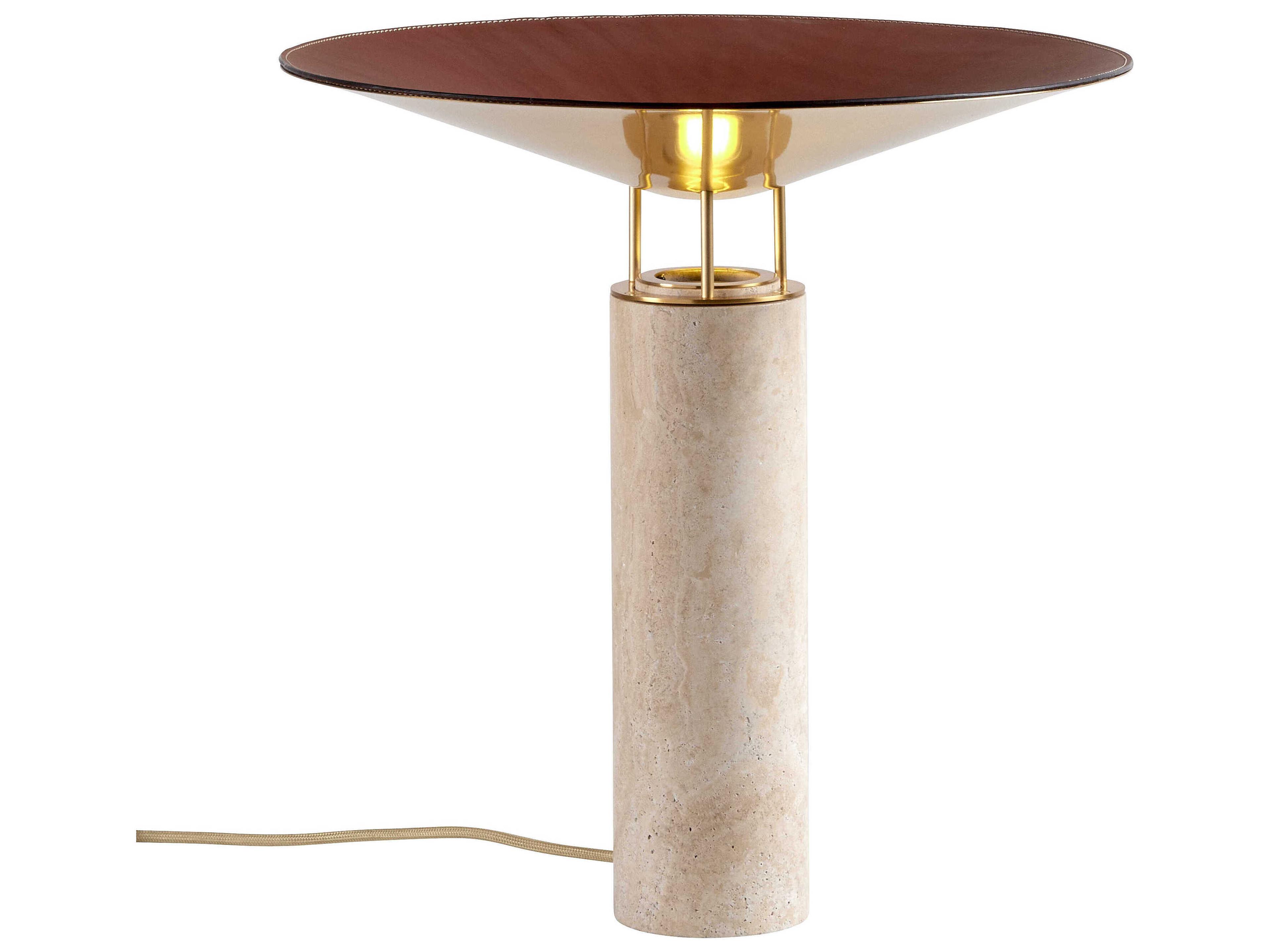 Carpyen Rebound Travertine Off White Table Lamp