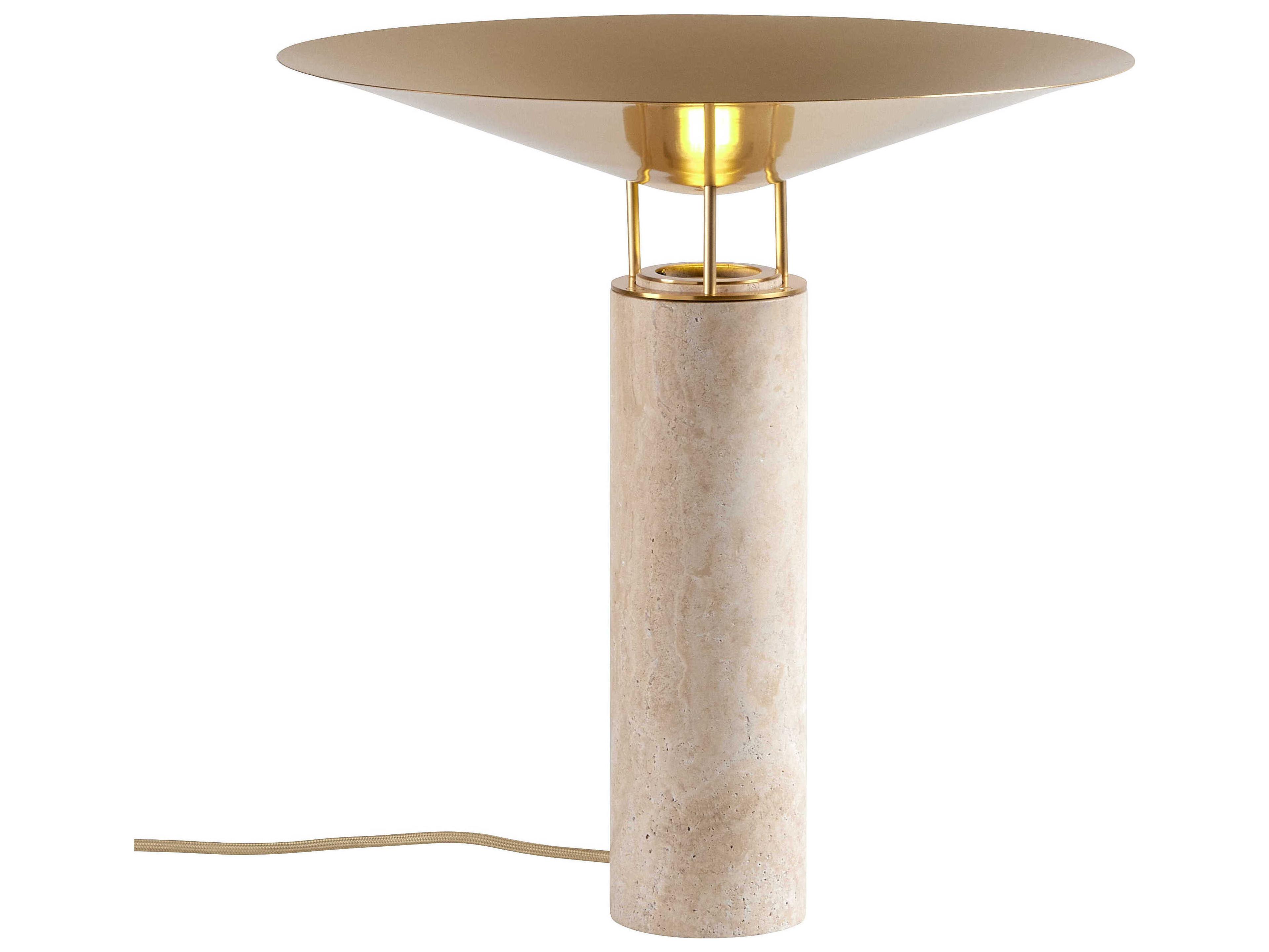 Carpyen Rebound Travertine Off White Table Lamp