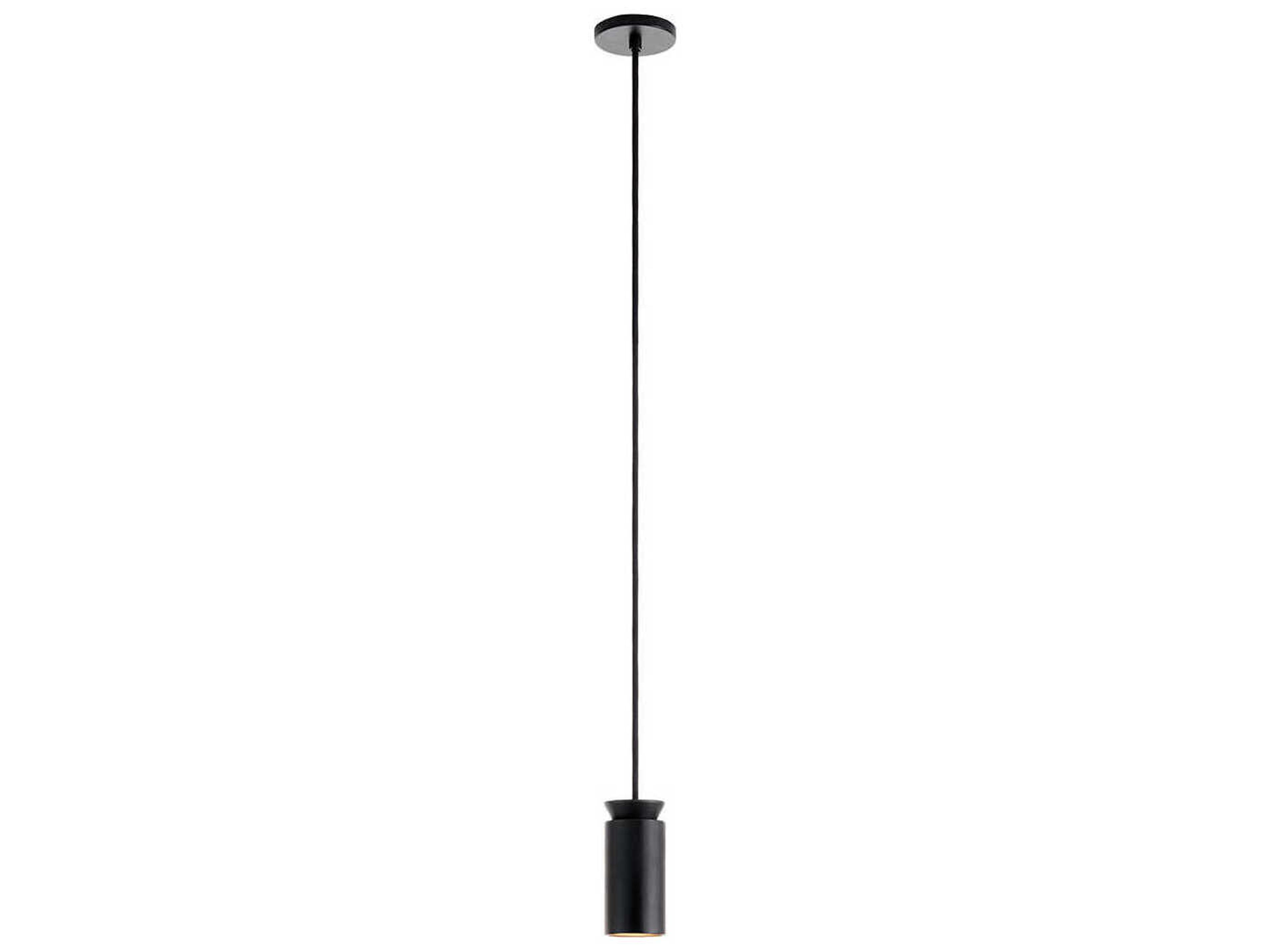 Triana 1-Light Black Cylinder Mini Pendant