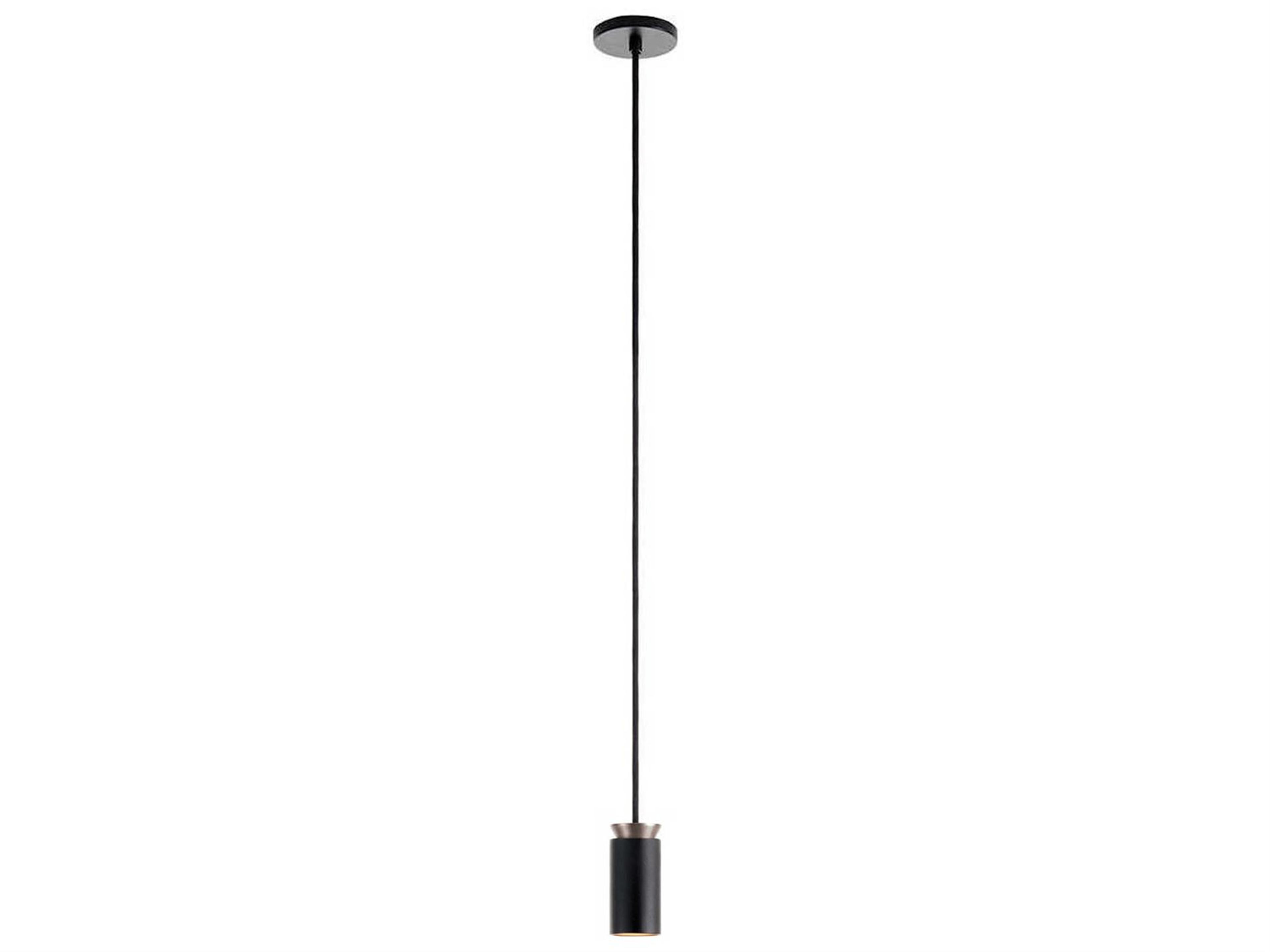 Triana 1-Light Black Matt Nickel Cylinder Mini Pendant