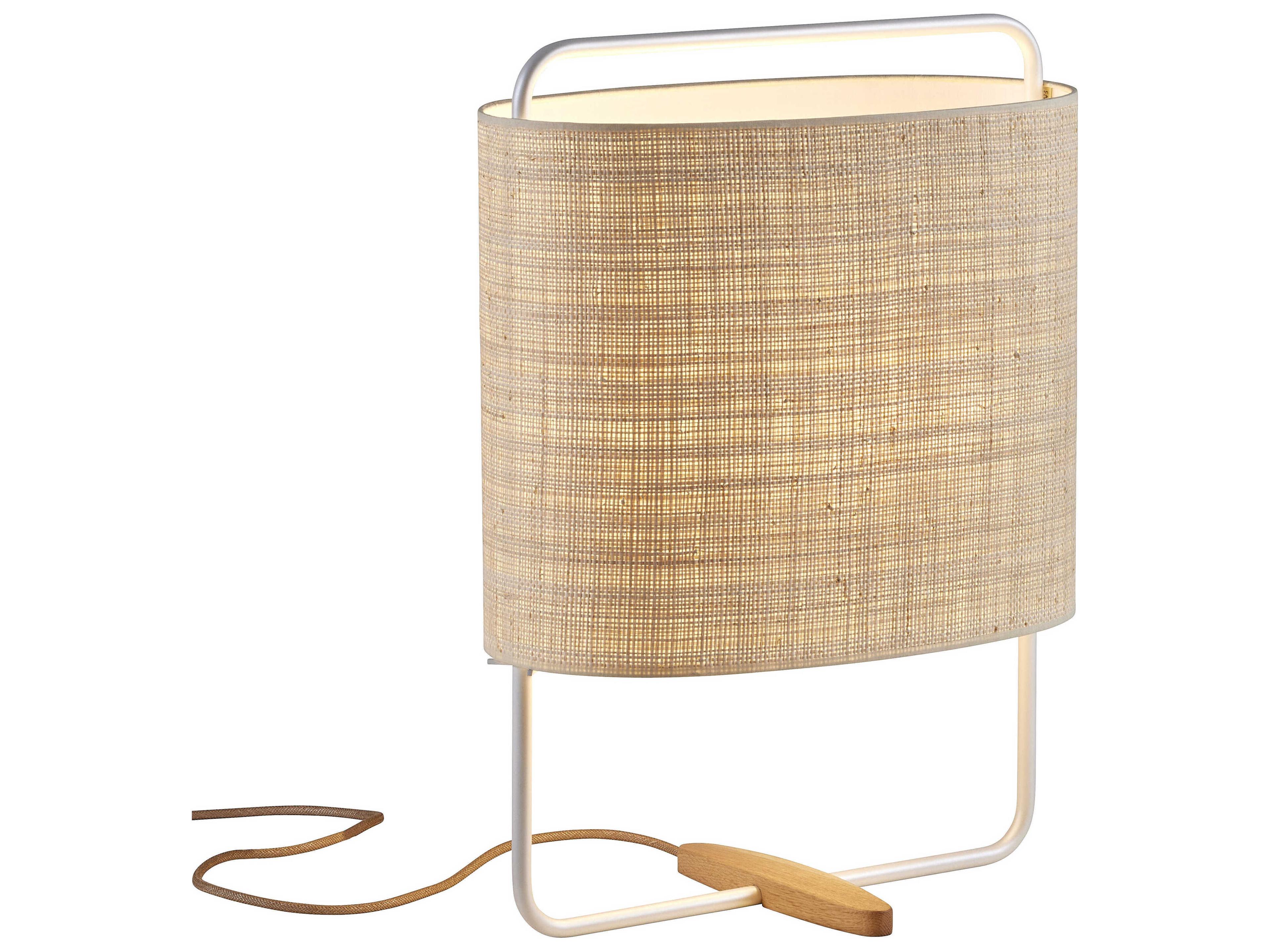 Carpyen Margot Nacre Natural Fiber Off White Table Lamp