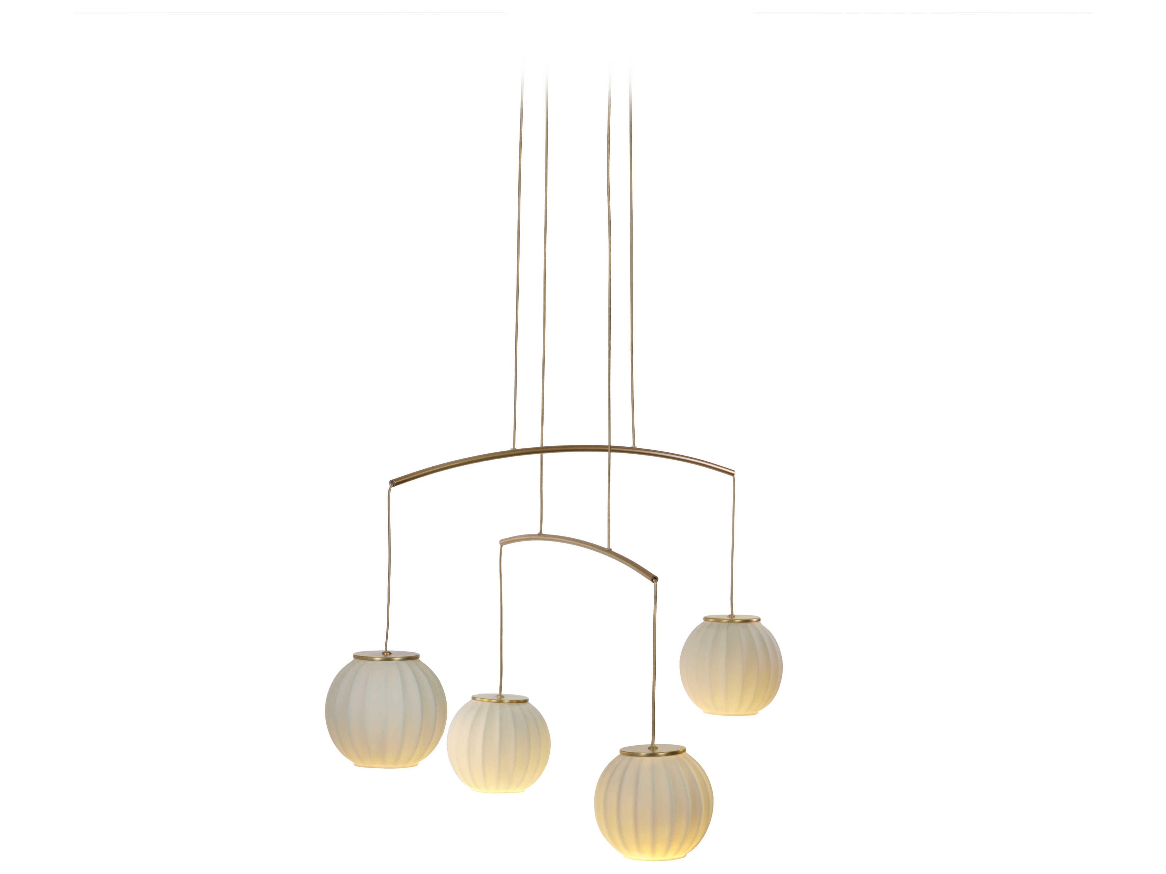 Mei 4-Light Gold Globe Pendant