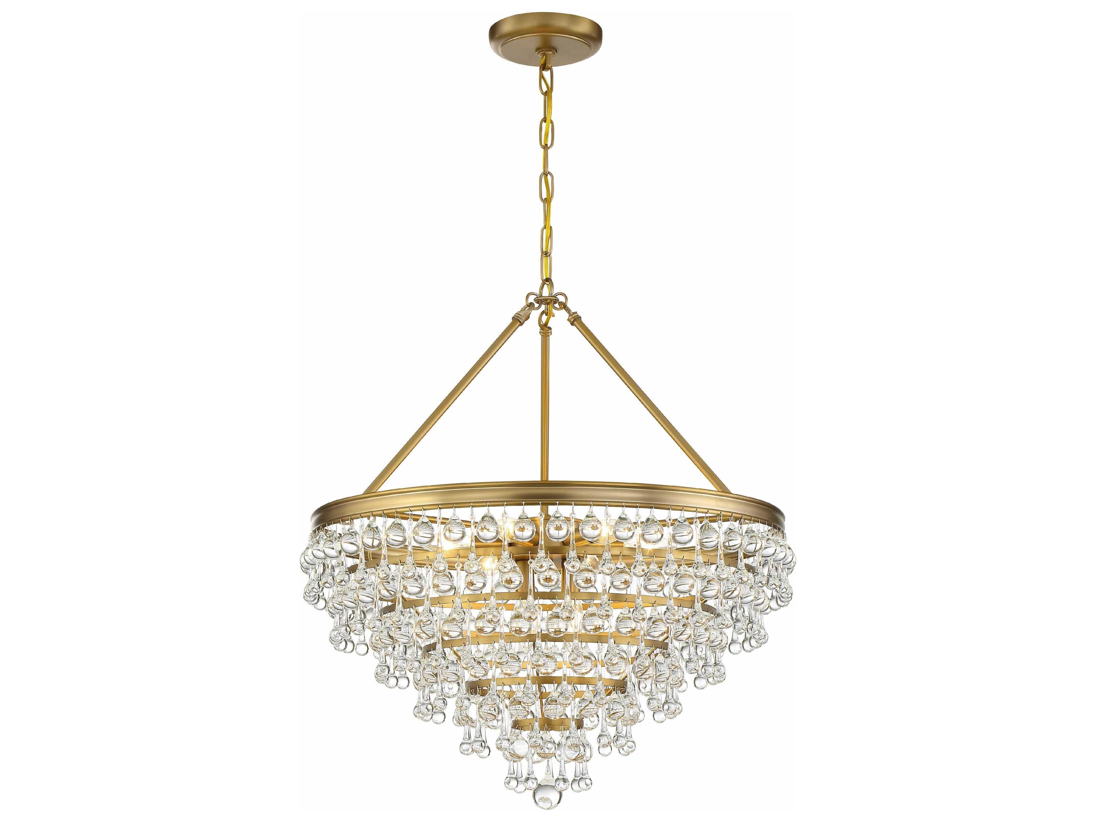 Crystorama Calypso 8-Light Chrome Crystal Glass Candelabra Tiered Chandelier