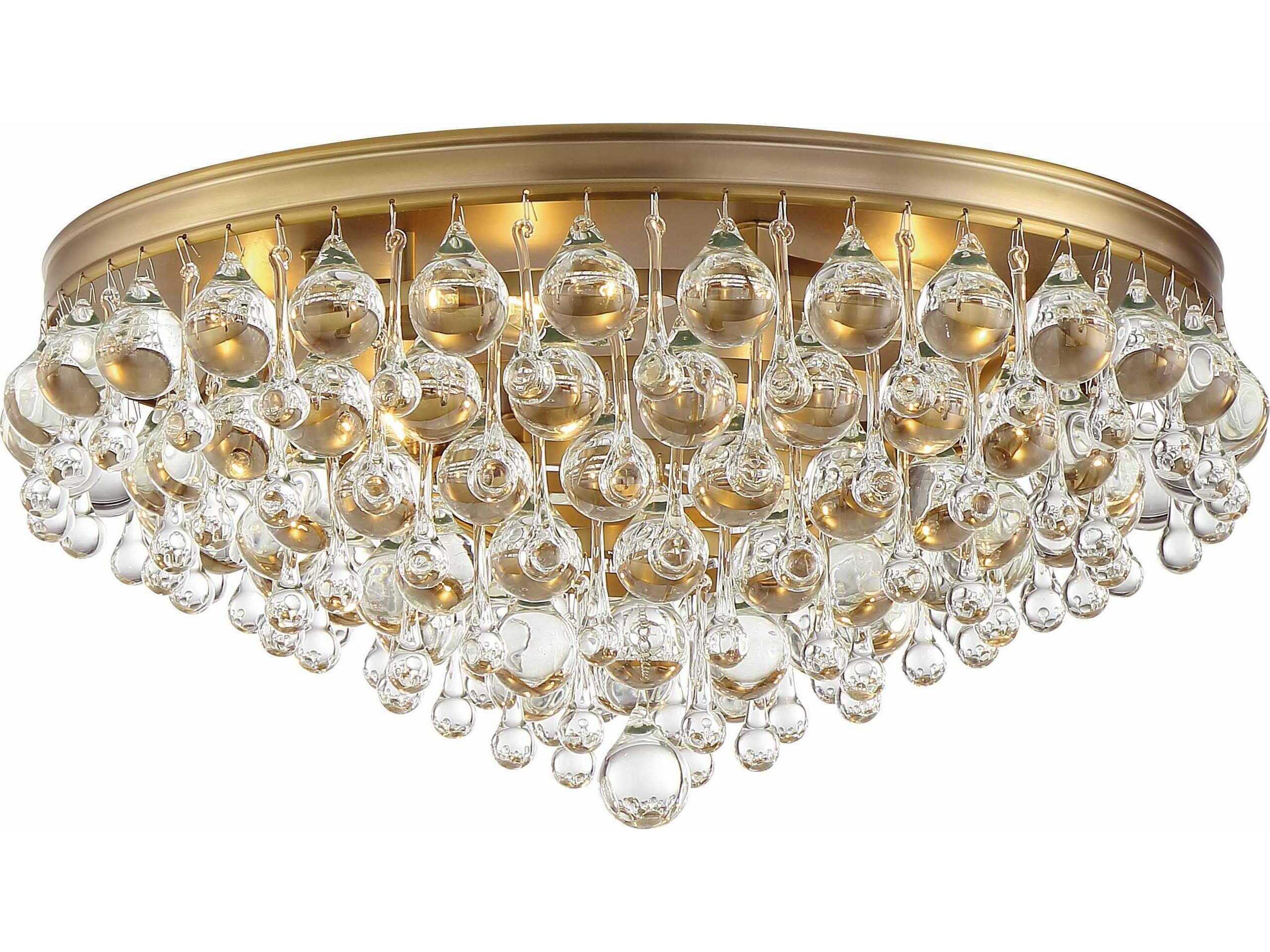 Crystorama Calypso 6-Light Vibrant Gold Glass Tiered Flush Mount