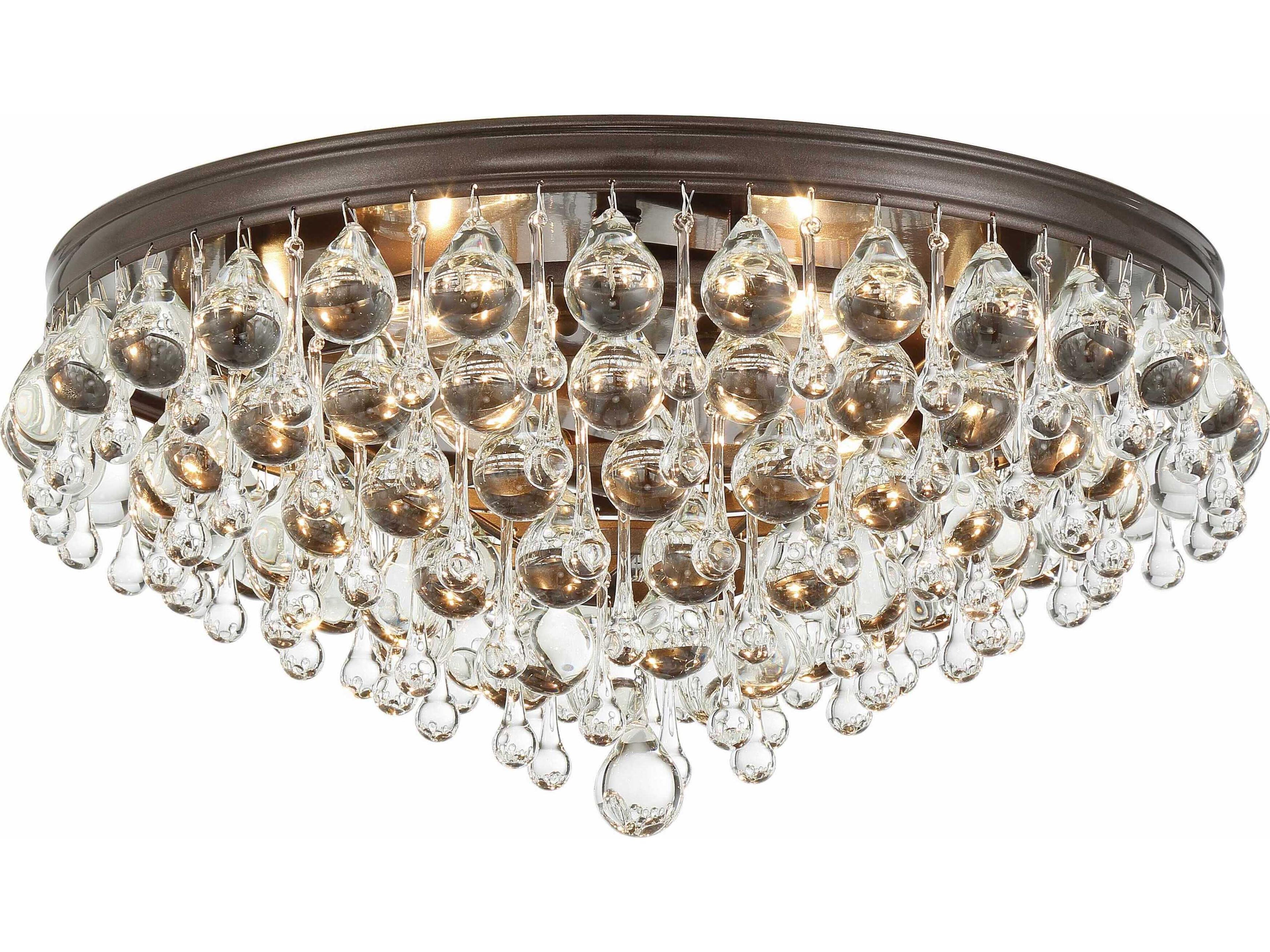 Crystorama Calypso 6-Light Vibrant Bronze Crystal Glass Tiered Flush Mount