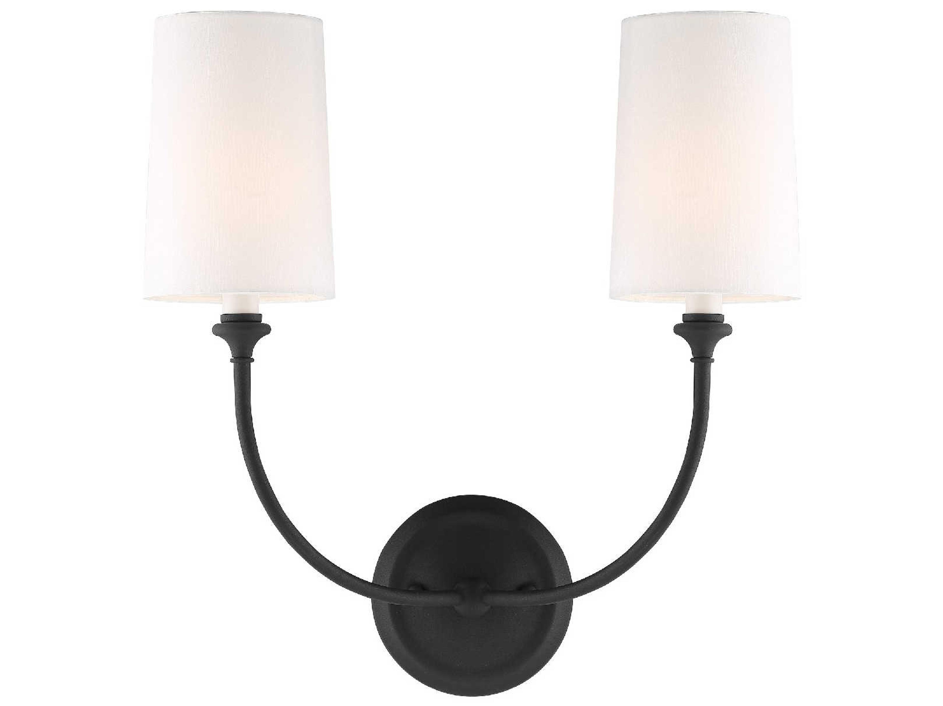Crystorama Sylvan 2-Light Black Forged Wall Sconce