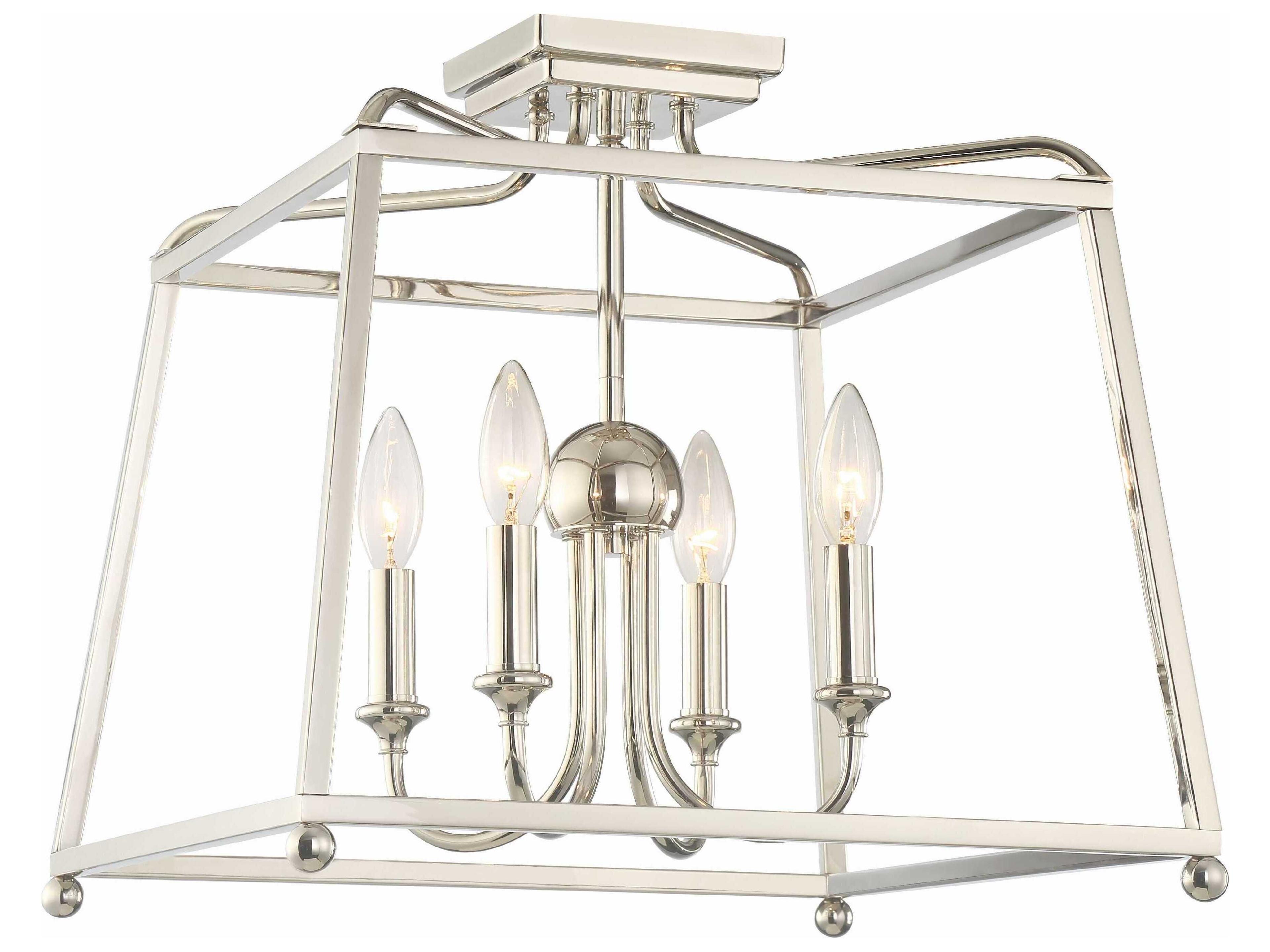 Crystorama Sylvan 4-Light Black Semi Flush Mount