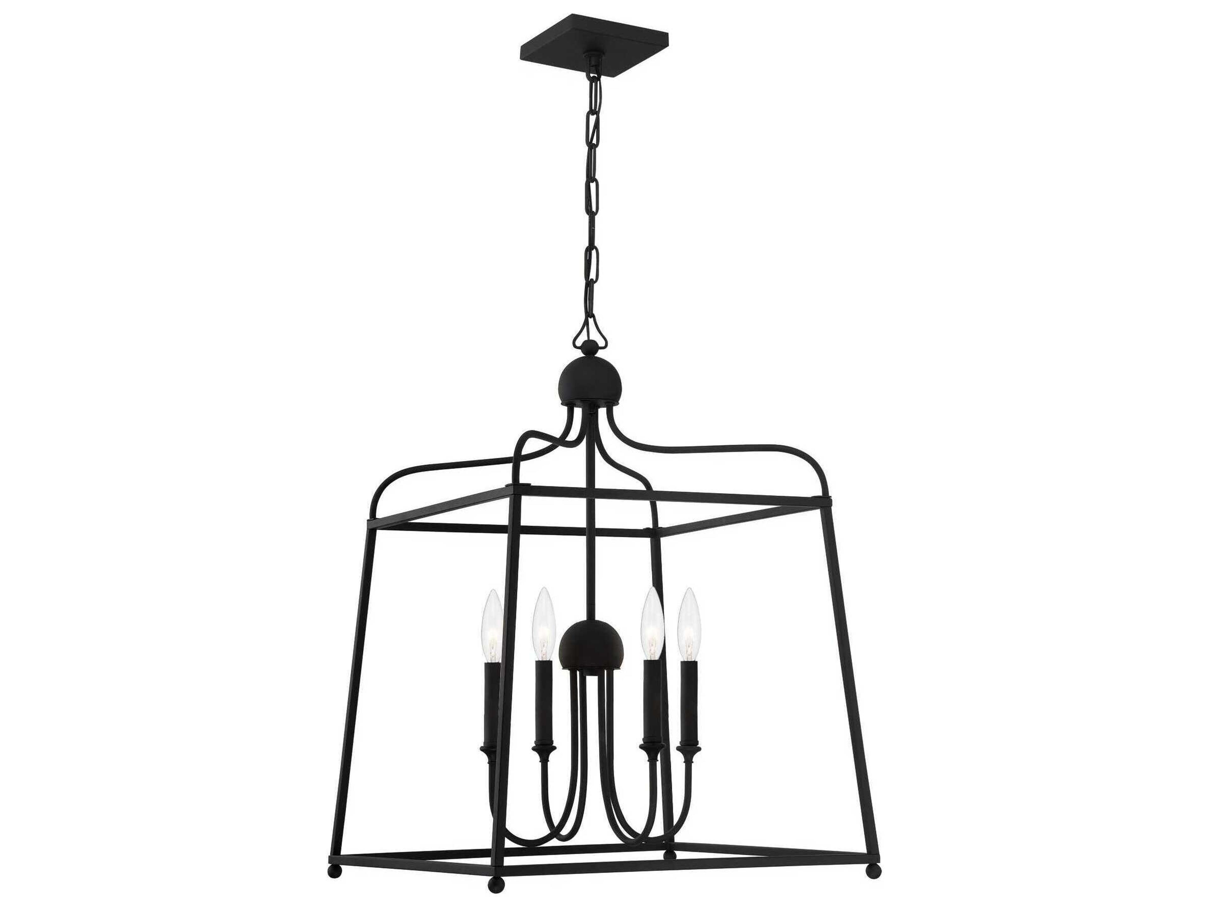 Crystorama Sylvan 4-Light Black Forged Candelabra Chandelier