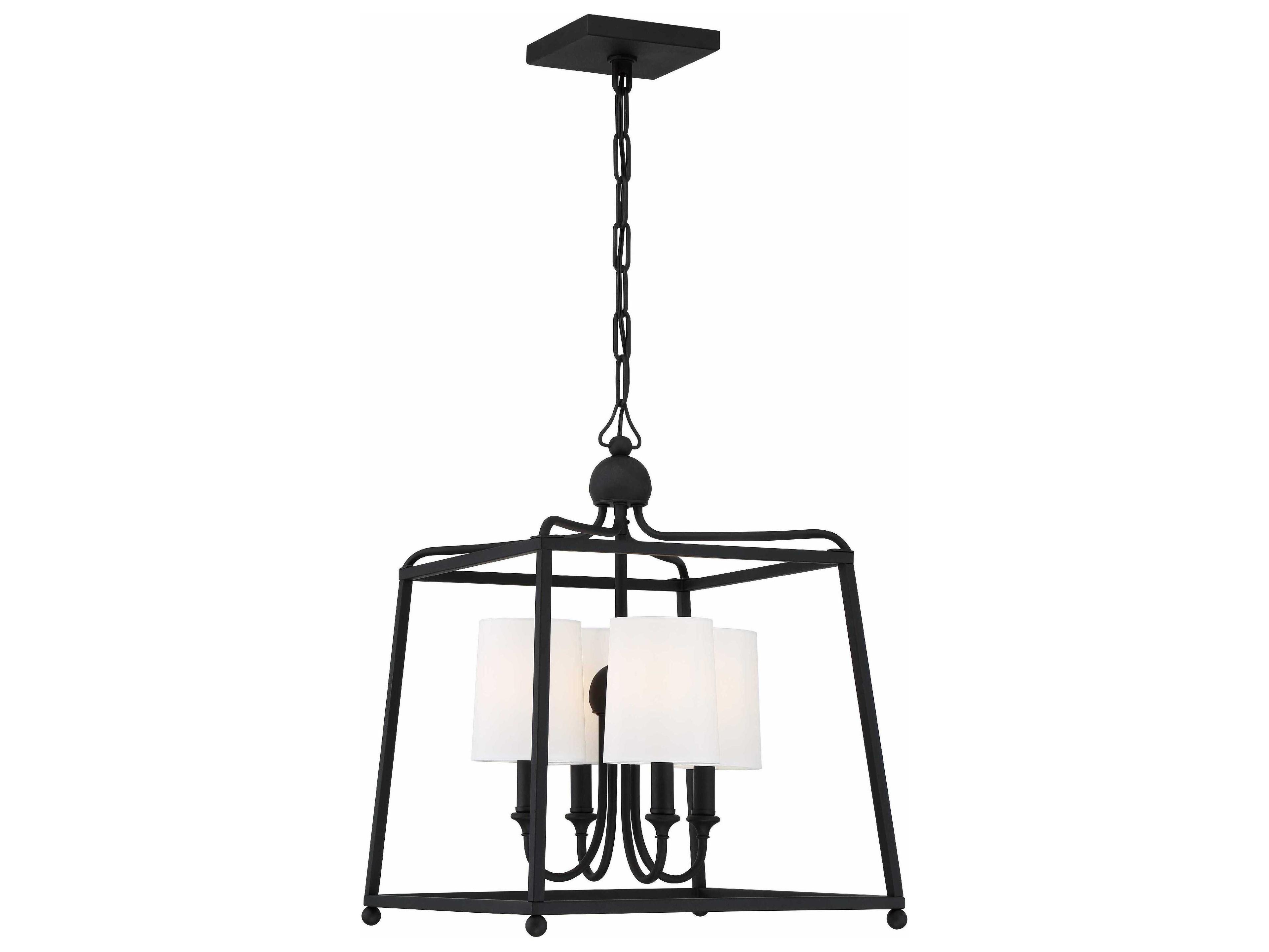 Crystorama Sylvan 4-Light Black Forged Candelabra Chandelier